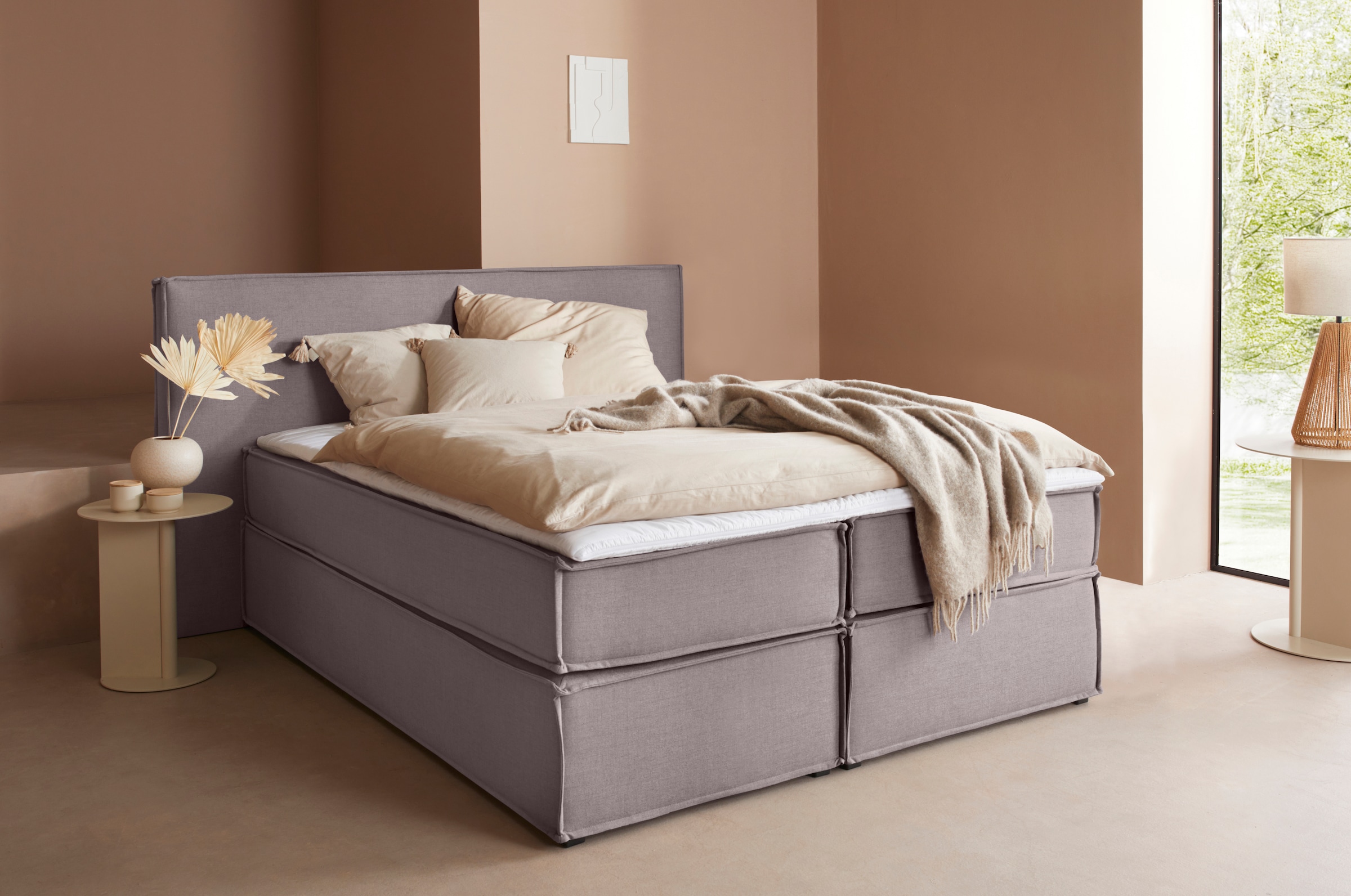 LeGer Home by Lena Gercke Boxspringbett "Yuma", incl. Topper, in 4 Breiten, günstig online kaufen