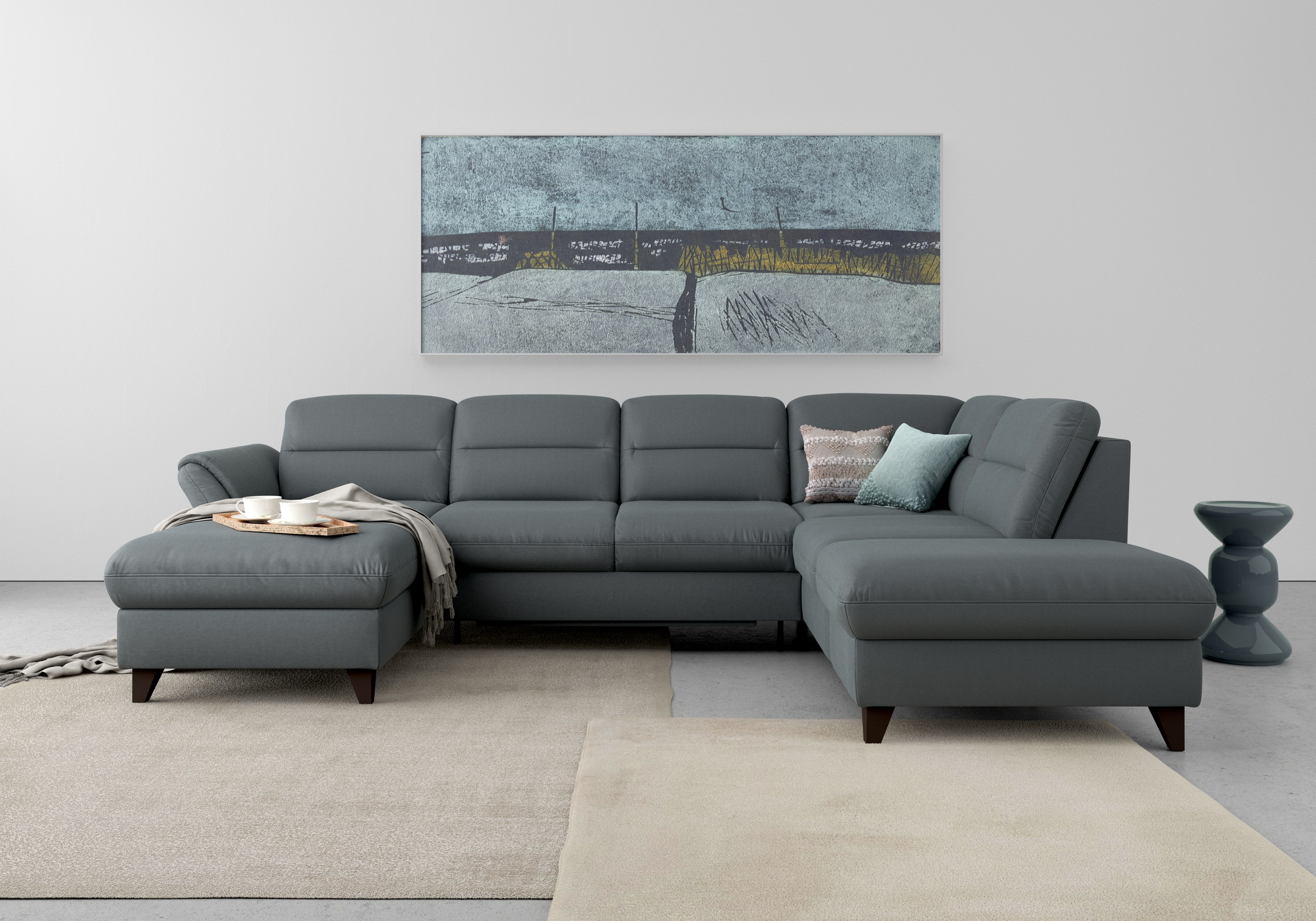 sit&more Wohnlandschaft "Mellum U-Form" Federkern, wahlweise mit Schlaffunktion, Stauraum und Armteilfunktion