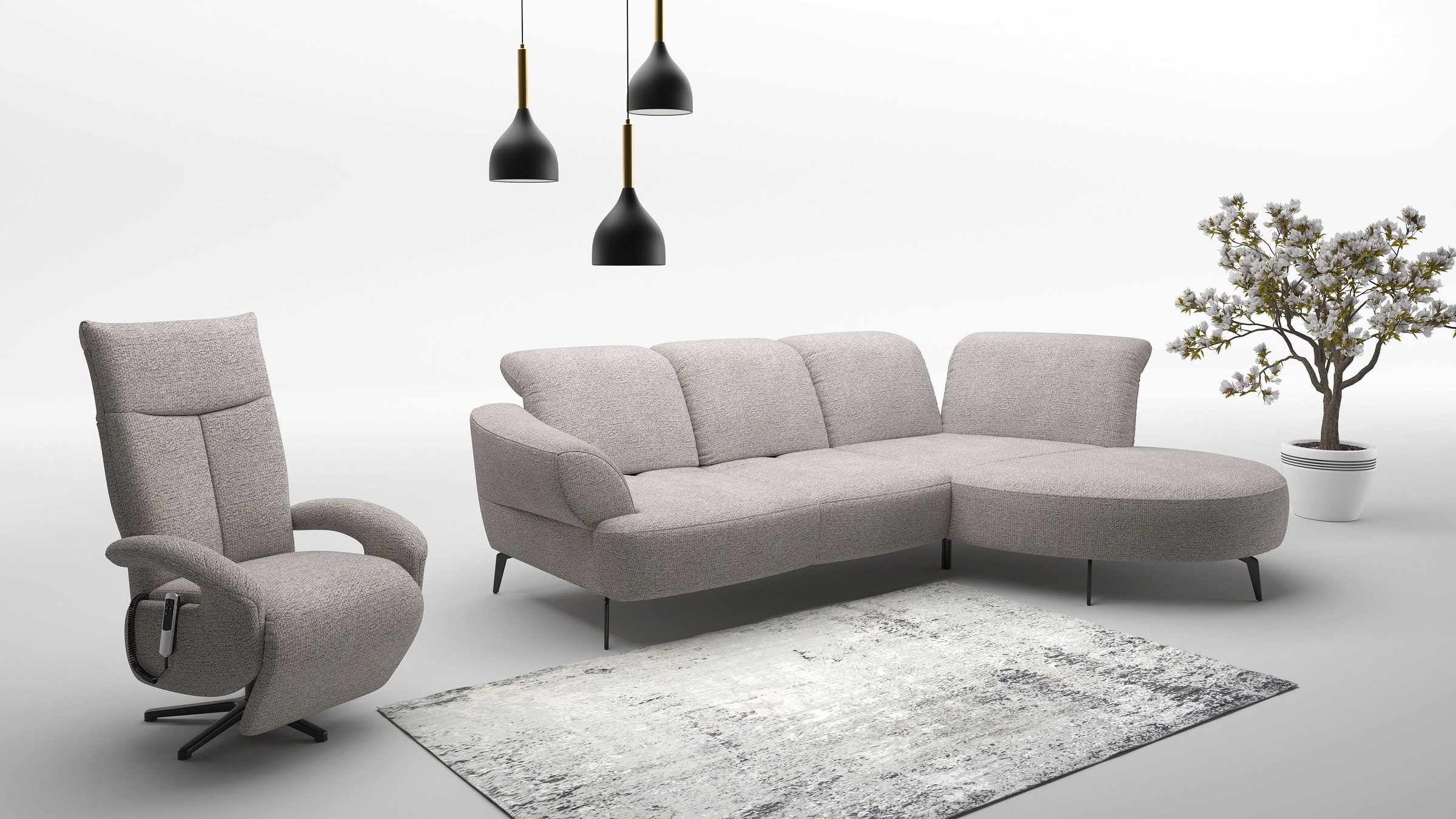 sit&more Ecksofa »Dance«, inkl.System Click&Seat und Sitztiefenverstellung
