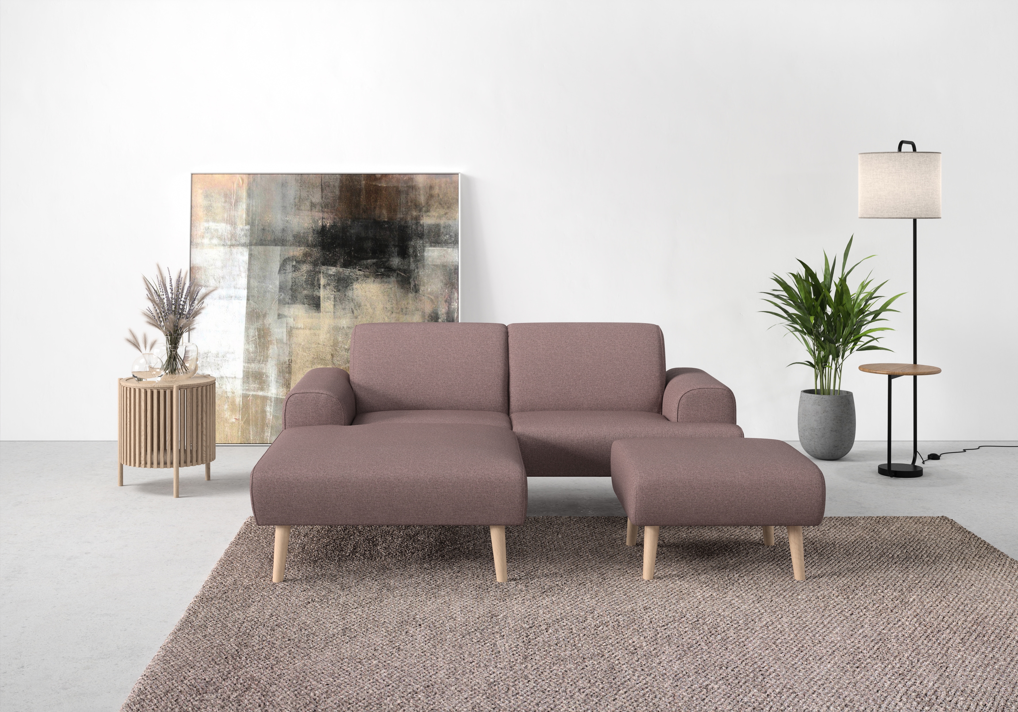 Home affaire Ecksofa "Swift Scandic Design, komfortabler Federkern, Breite 192cm, L-Form" Federkern-Polsterung, B/T/H: 192/83/176 cm