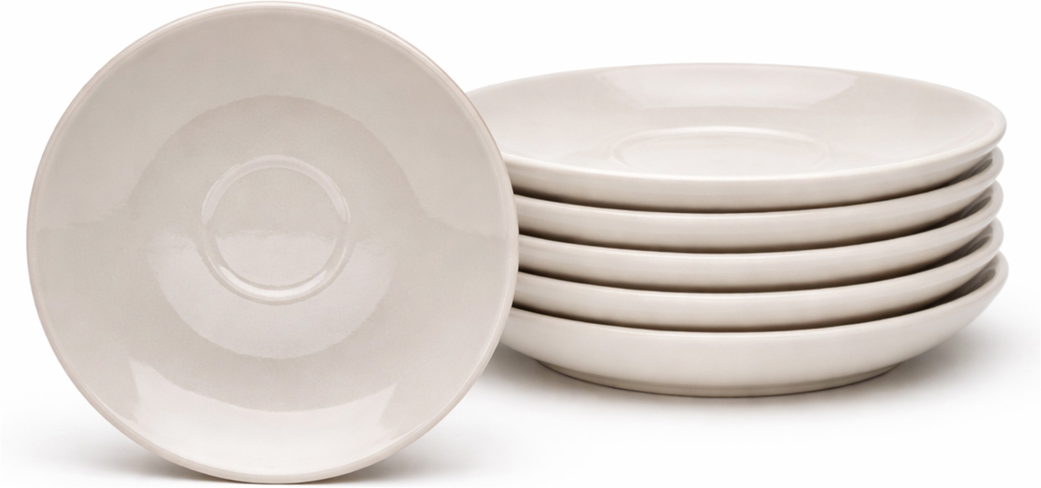 van Well Untertasse "Malmö Kaffee-Untertasse 14,5 cm, 6 Stück" Teller Set, Steingut, spülmaschinen-/mikrowellengeeignet