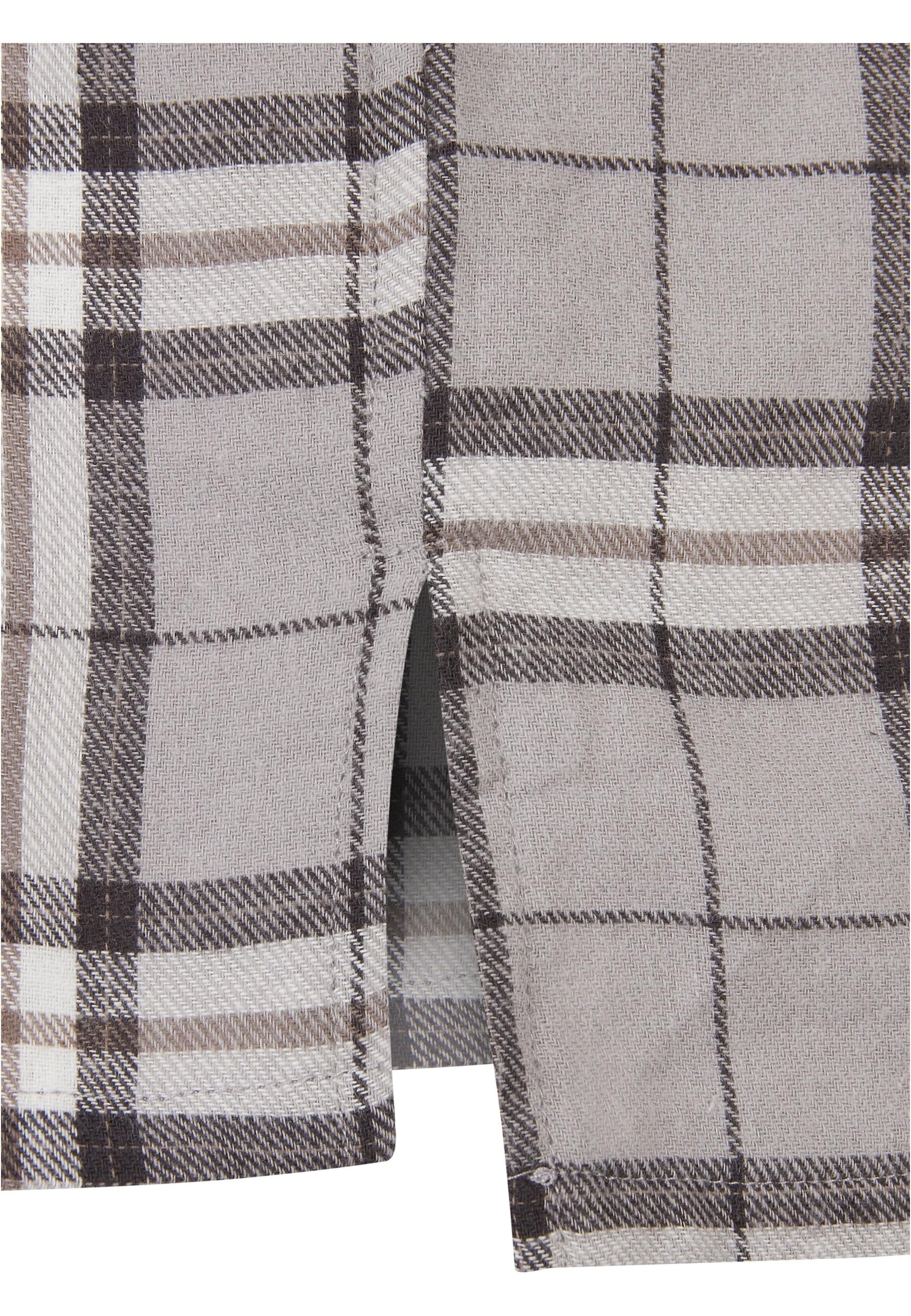URBAN CLASSICS Langarmhemd »Urban Classics Herren Long Oversized Grey Check Shirt«, (1 tlg.)