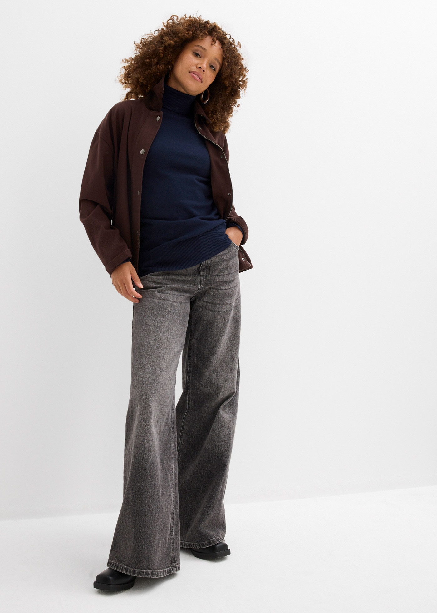 bonprix Rollkragenpullover »Feinstrick-Rollkragenpullover« aus Baumwollmischung, mit hohem Rollkragen, schmale Passform