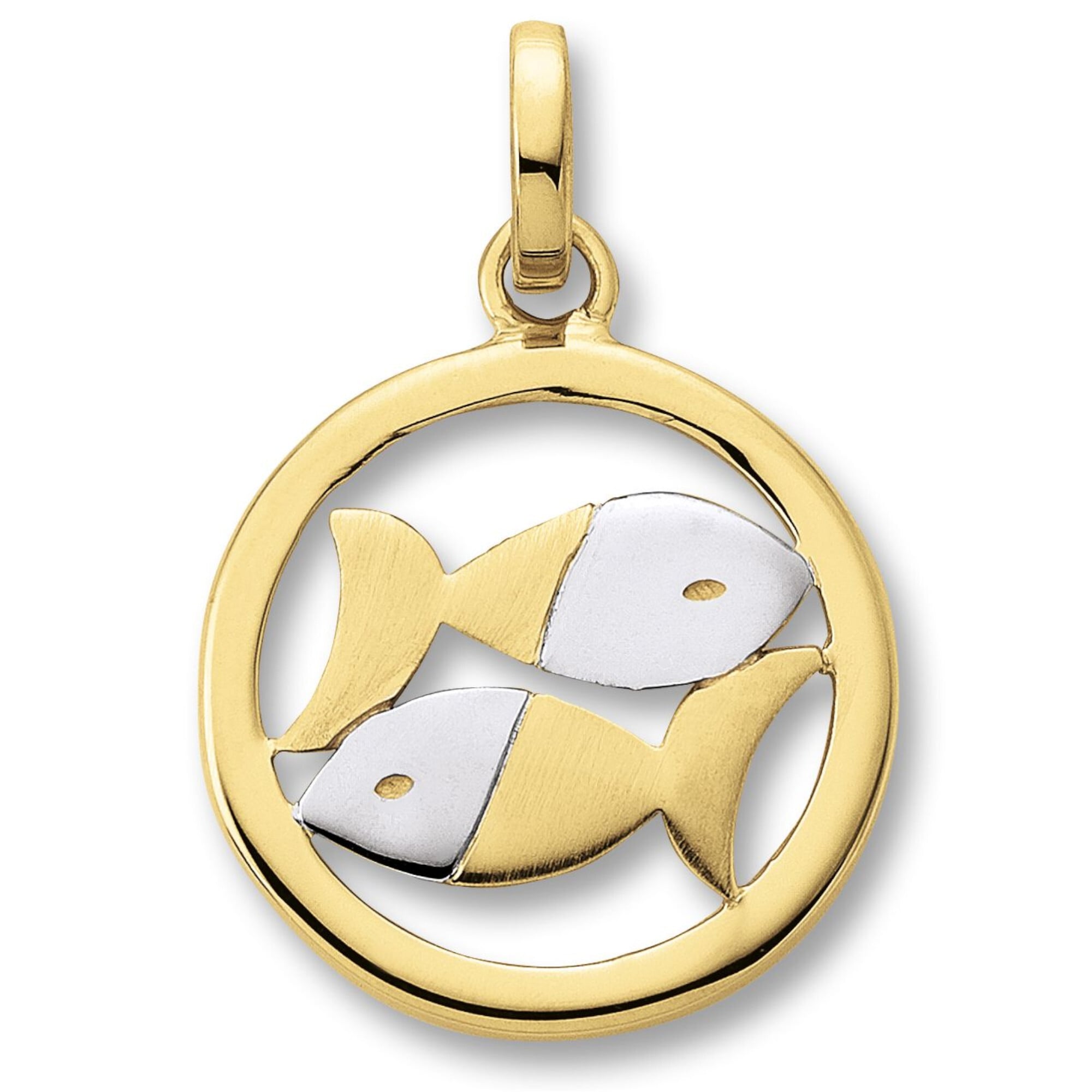 ONE ELEMENT Kette mit Anhänger »Fische Sternzeichen Anhänger aus 333 Gelbgold«, Damen Schmuckset - Set mit verstellbarer Halskette