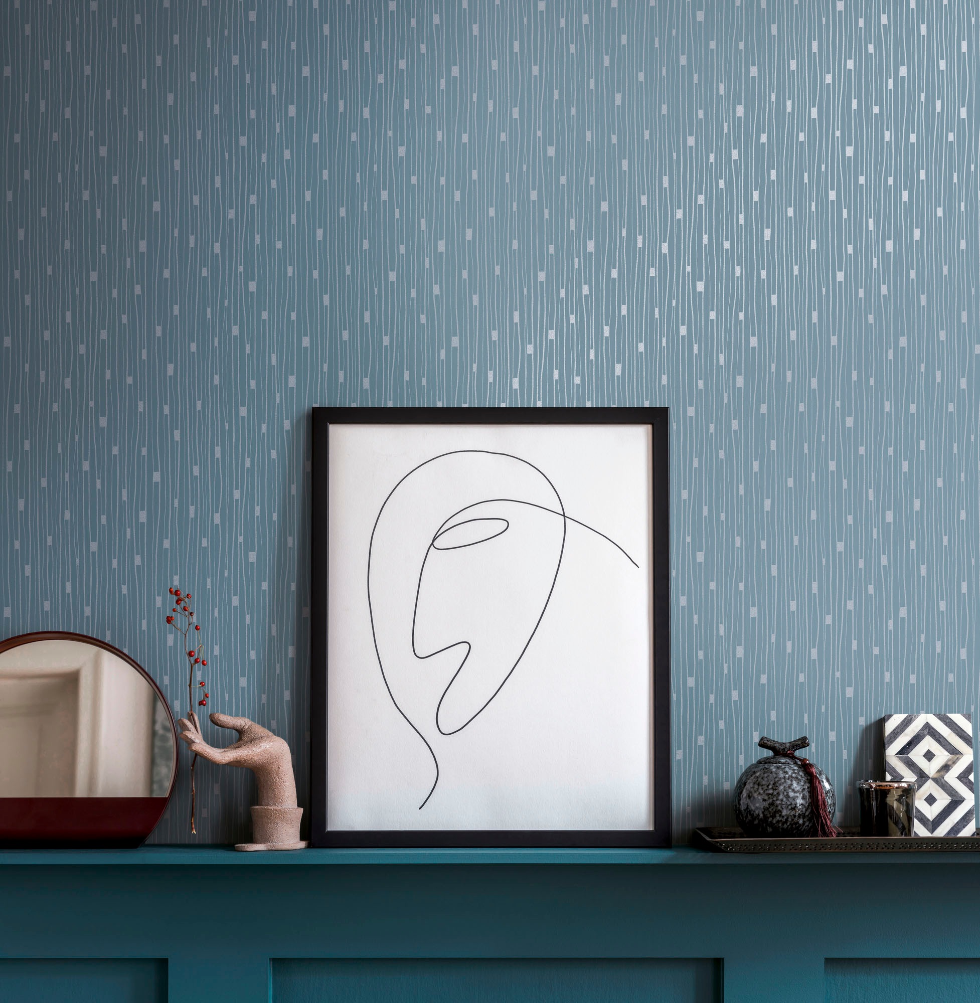 A.S. Création Vliestapete »THE BOS Streifentapete«, leicht glänzend-gemustert-abstrakt, Grafisch Tapeten Wohnzimmer Schlafzimmer Küche Flur Design Wandtapete