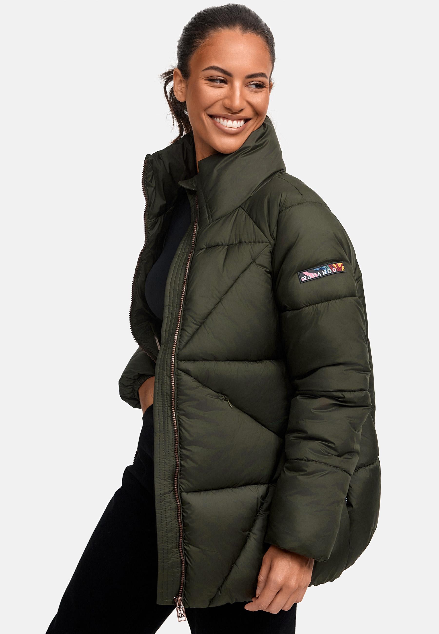 Navahoo Steppjacke »Schokolinaa 14«, ohne Kapuze, Winterjacke mit modischer Steppung & hohem Kragen