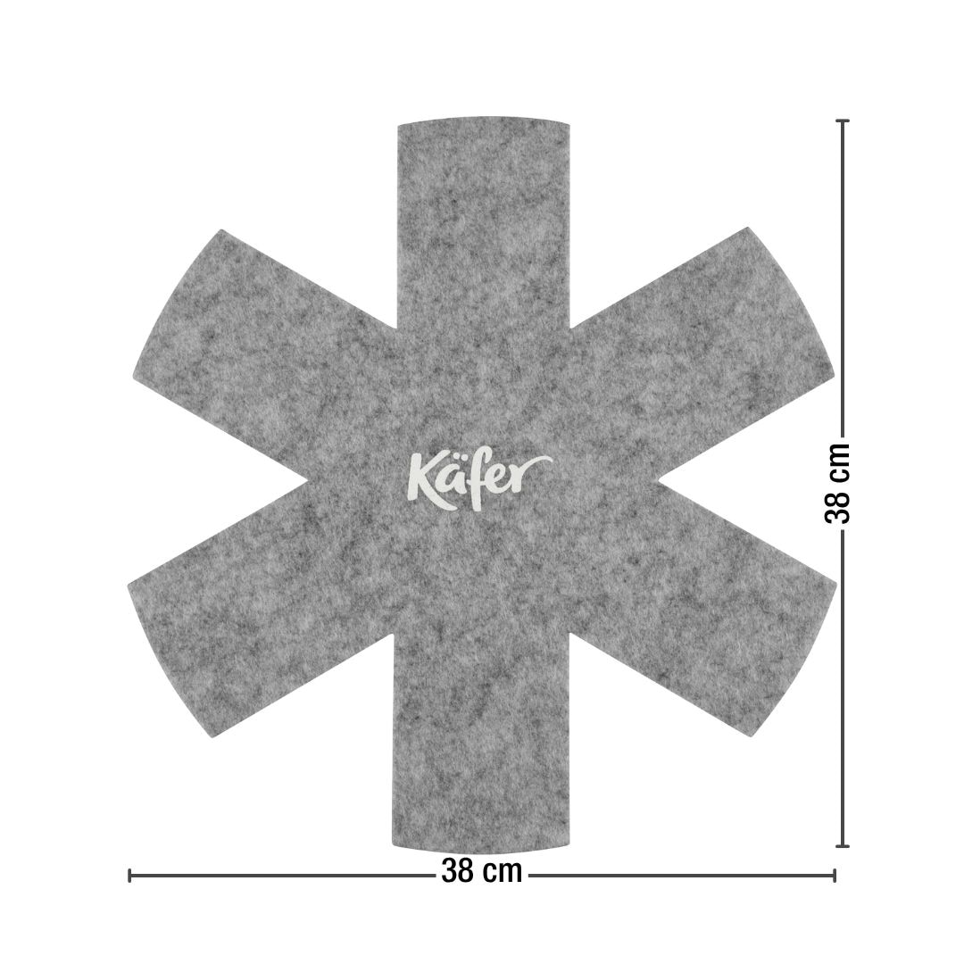 Käfer Pfannenschoner Topf- und Pfannenuntersetzer, 3er-Set, Ø 38 cm, schützt, flexibel, waschbar, platzsparend