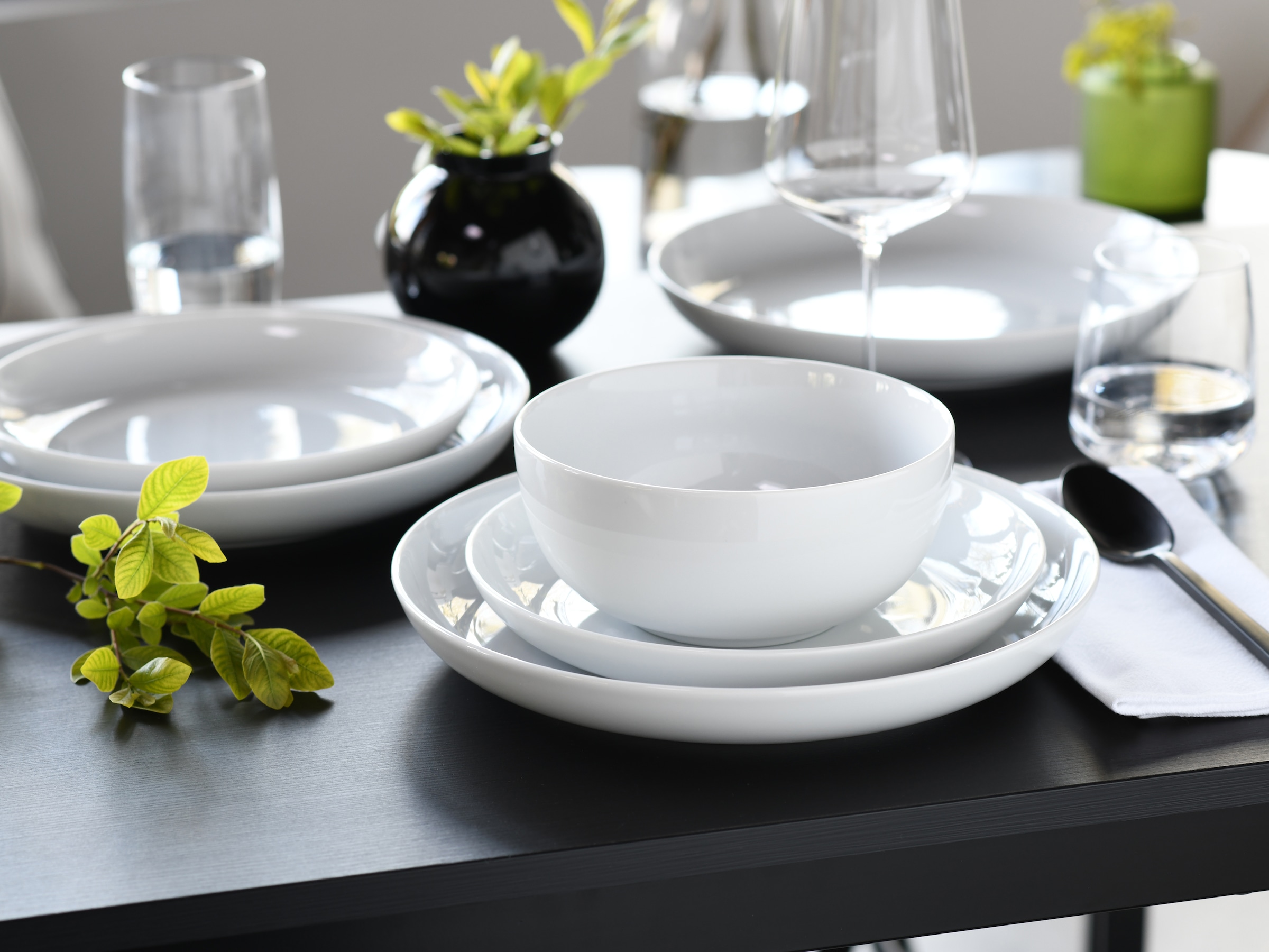 CreaTable Teller-Set »Allround Weiß, Tellerset 12-tlg«, (Set, 12 tlg.), Daily Use, Zeitlos