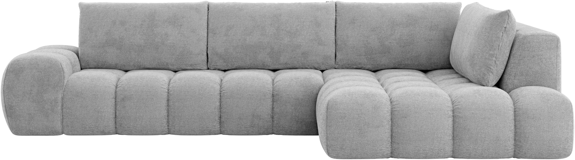 INOSIGN Ecksofa »AZITA Designsofa, elegant und bequem L-Form, Bubble-Optik«, lose Rückenkissen, traumhafte Steppung, Maße B/T/H: 352/210/72 cm