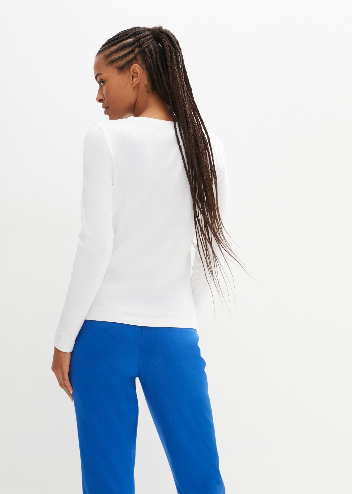 bonprix Langarmshirt eng anliegende Passform, lange Ärmel, Basic-Shirt