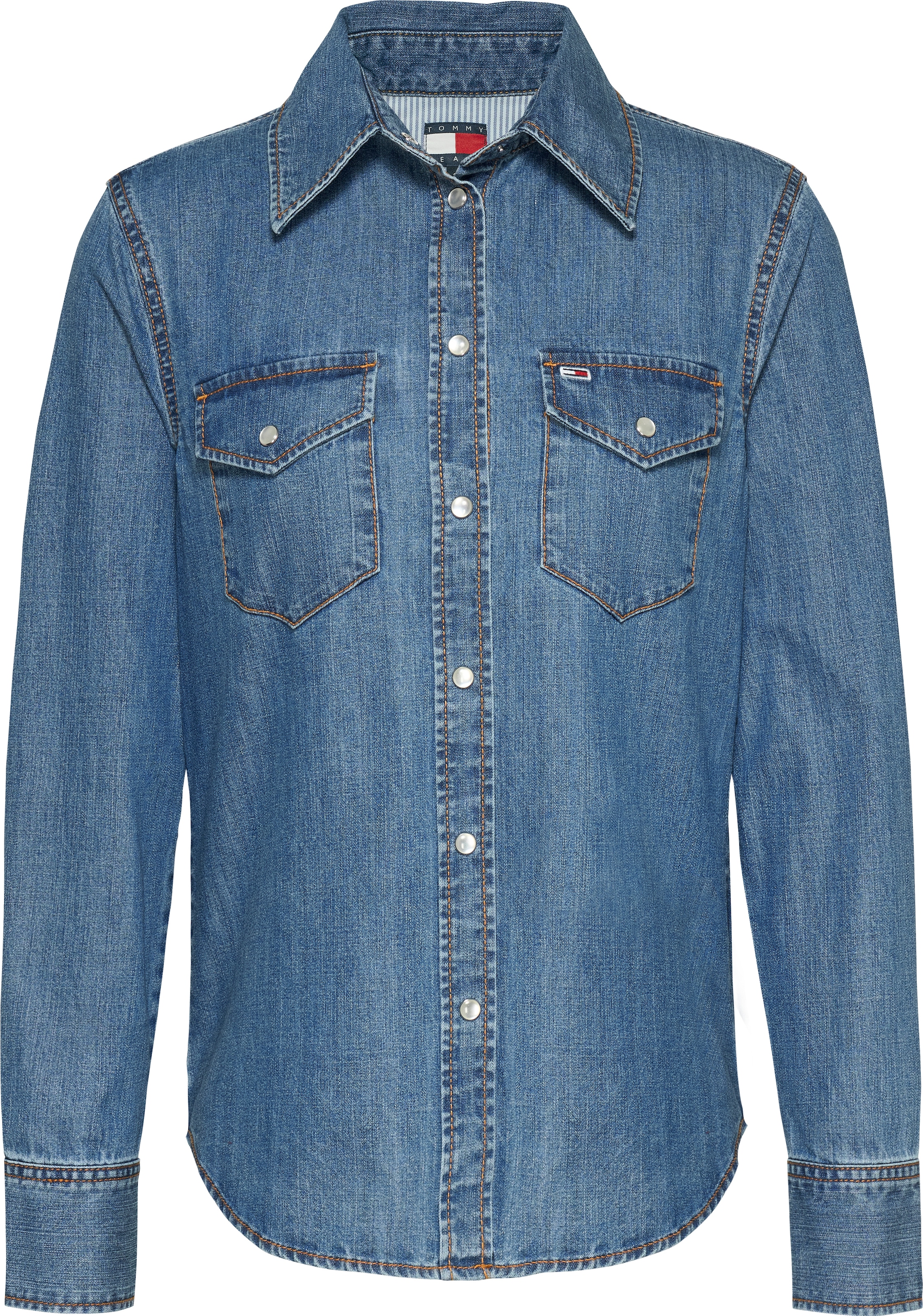 Tommy Jeans Jeansbluse »REGULAR WESTERN SHIRT«, mit Logostickerei