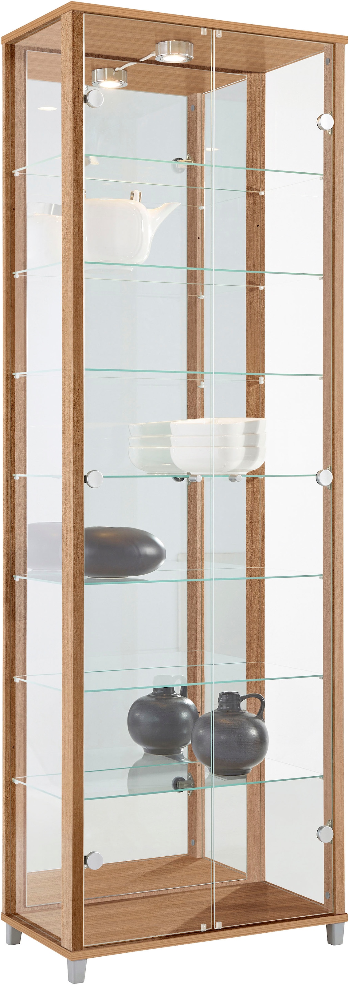 fif möbel Vitrine "OPTIMA" Standvitrine/Glasvitrine 2x Glastür,perfekt für Sammler,Sammlervitrine