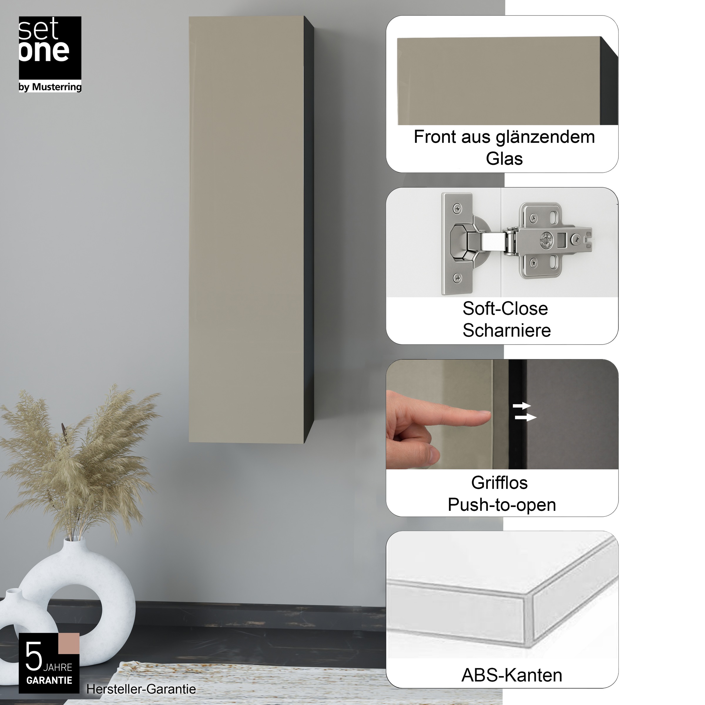 set one by Musterring Hängeschrank »Reno« 1 Stk. tlg. Für vertikale Montage, alternativ waagerecht montierbar