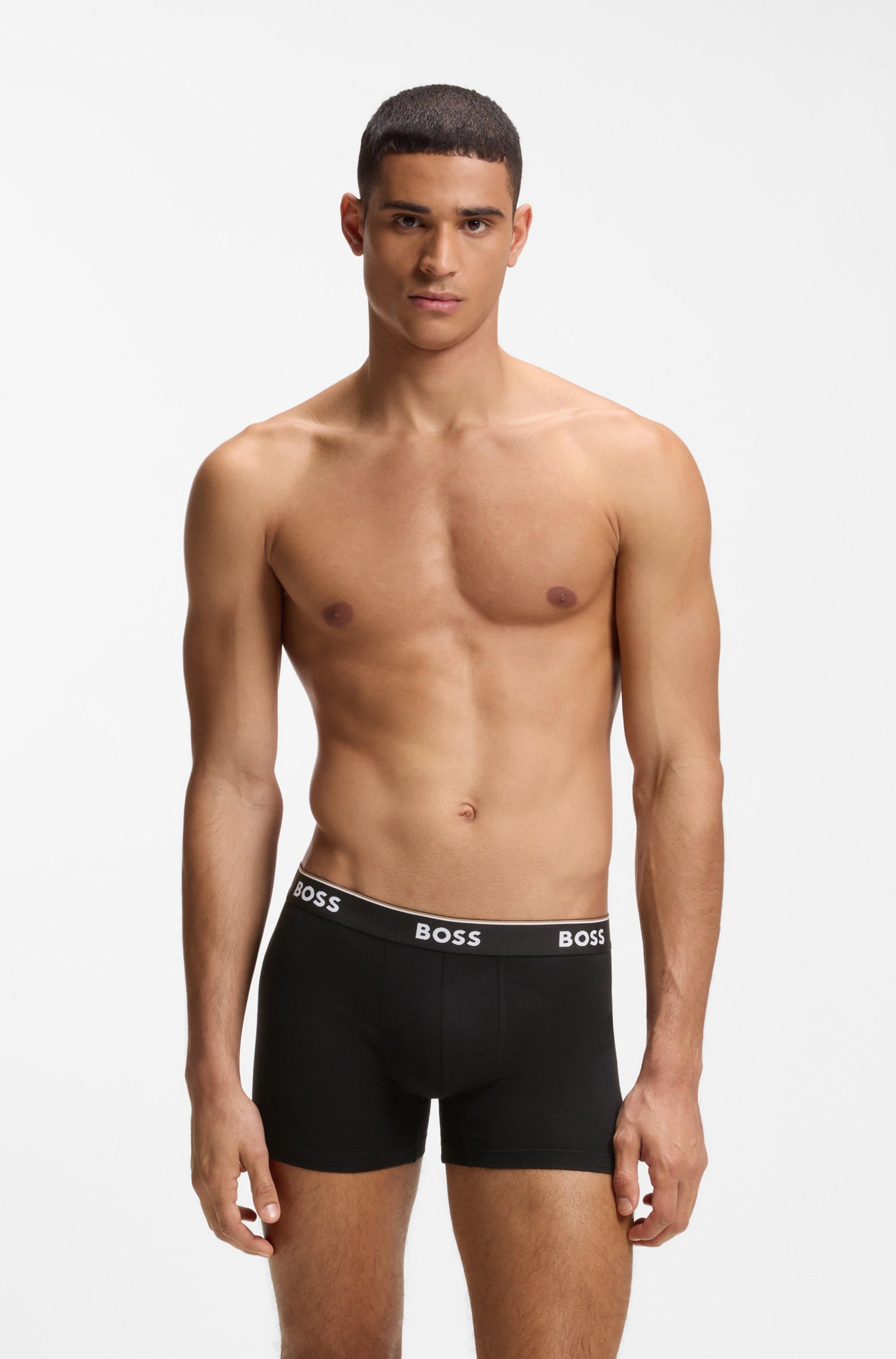 BOSS Langer Boxer "Brief 3 PACK" mit farblich passendem Webbund günstig online kaufen