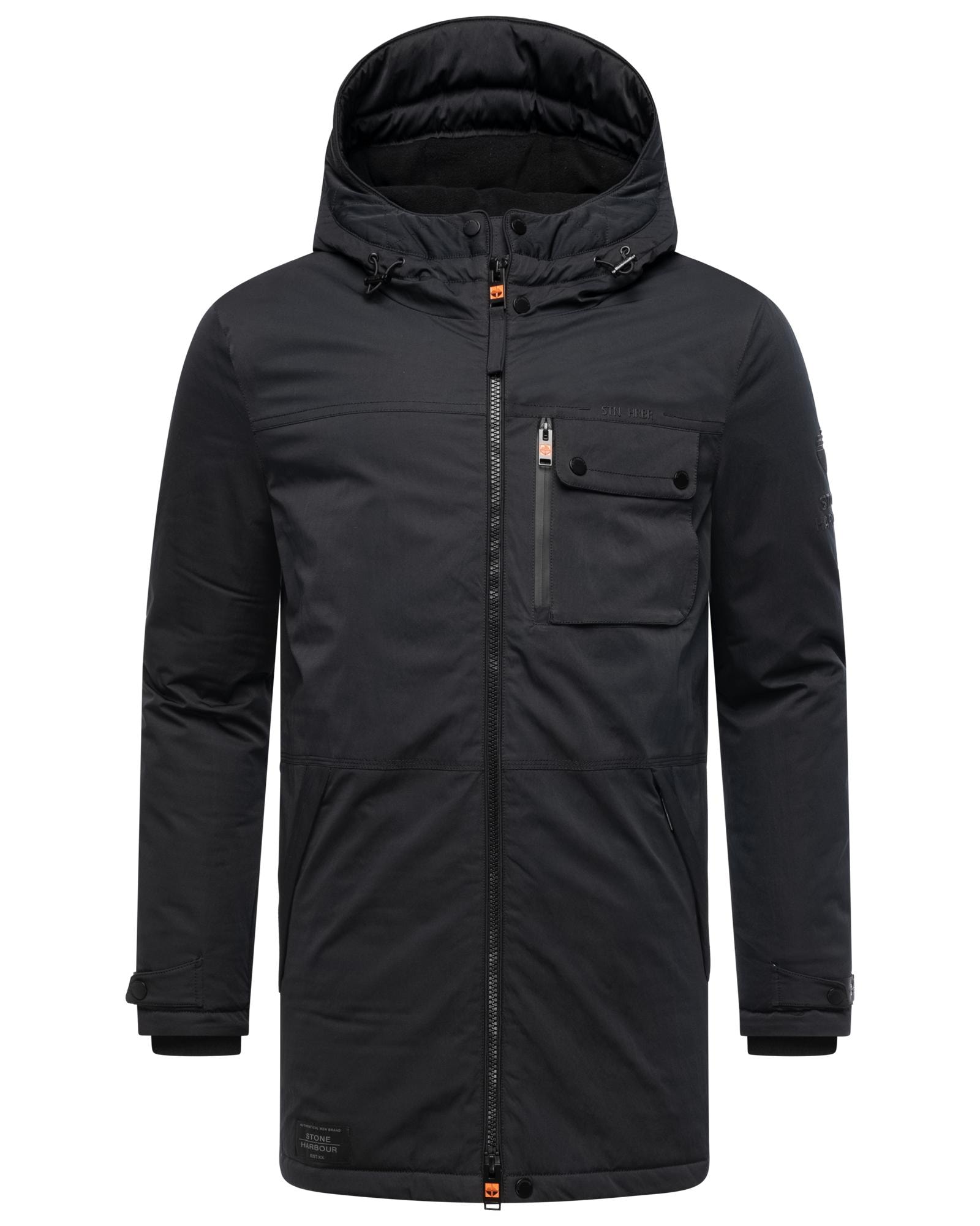 STONE HARBOUR Herren Wintermantel "Fintaan XX"schwarz, Gr. S, Obermaterial: 60% Polyester, 40% Nylon, Innenfutter: 100% Polyester, Wattierung: 100%