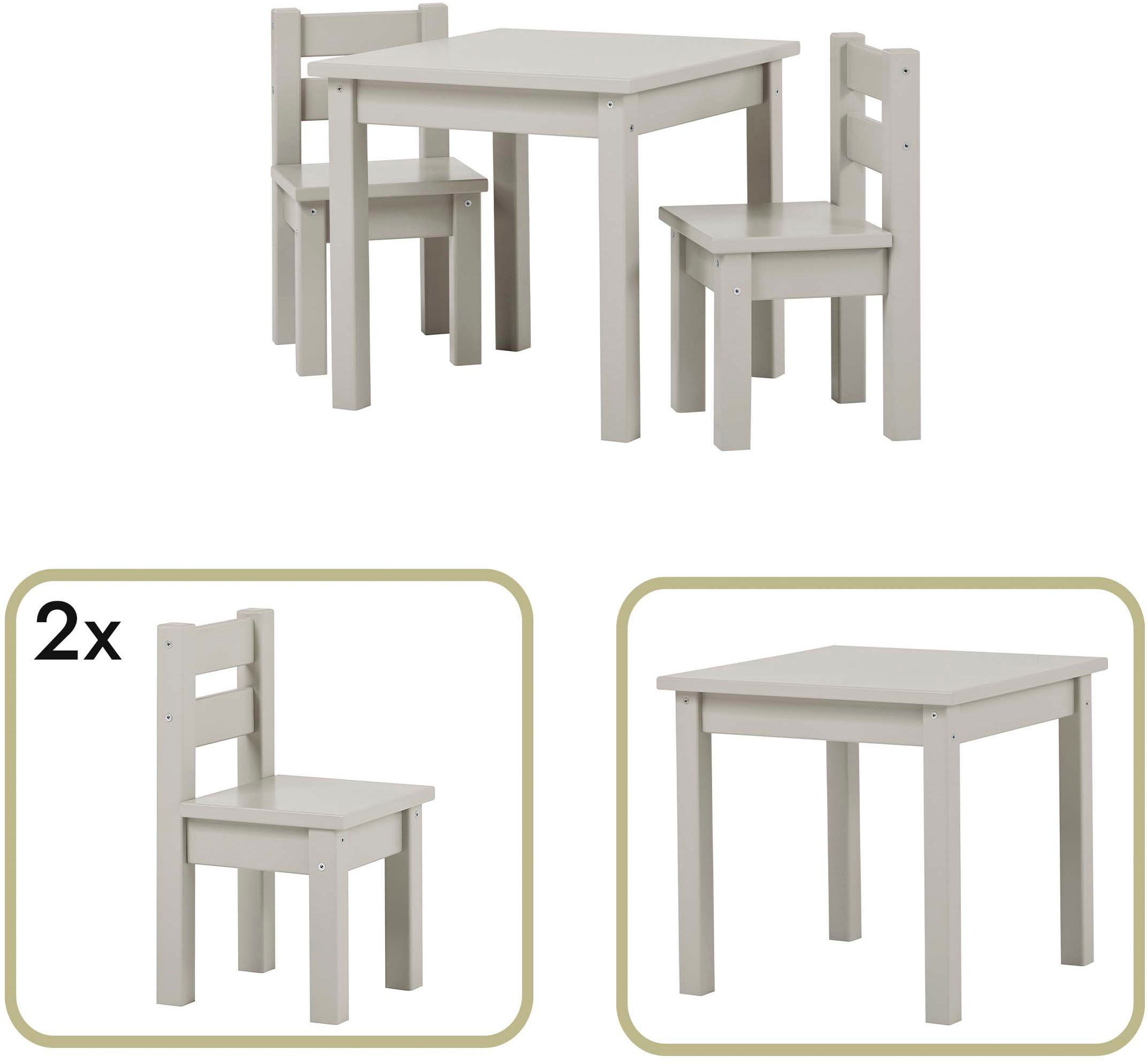 Hoppekids Kindersitzgruppe "MADS Kindersitzgruppe" Set, 1 Tisch, 2 Stühle, günstig online kaufen