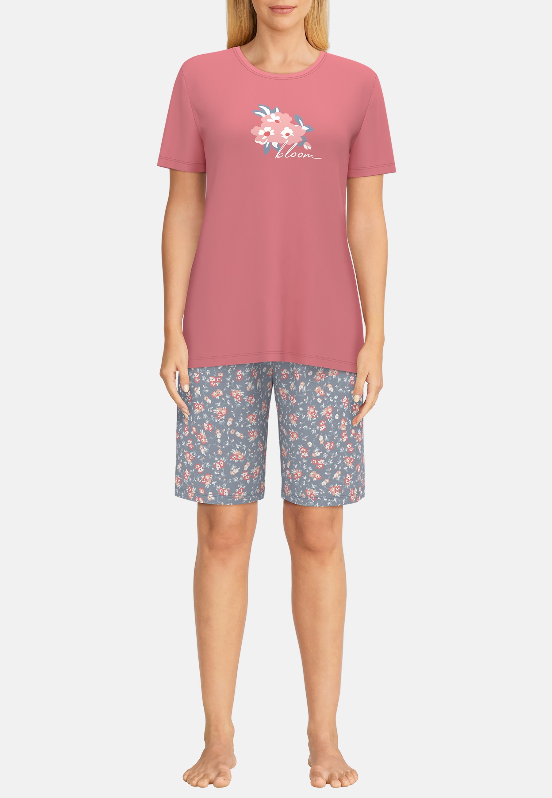 GÖTZBURG Shorty »Galway«, florales Design, Kurzarm, Rundhalsausschnitt, kurze Hose