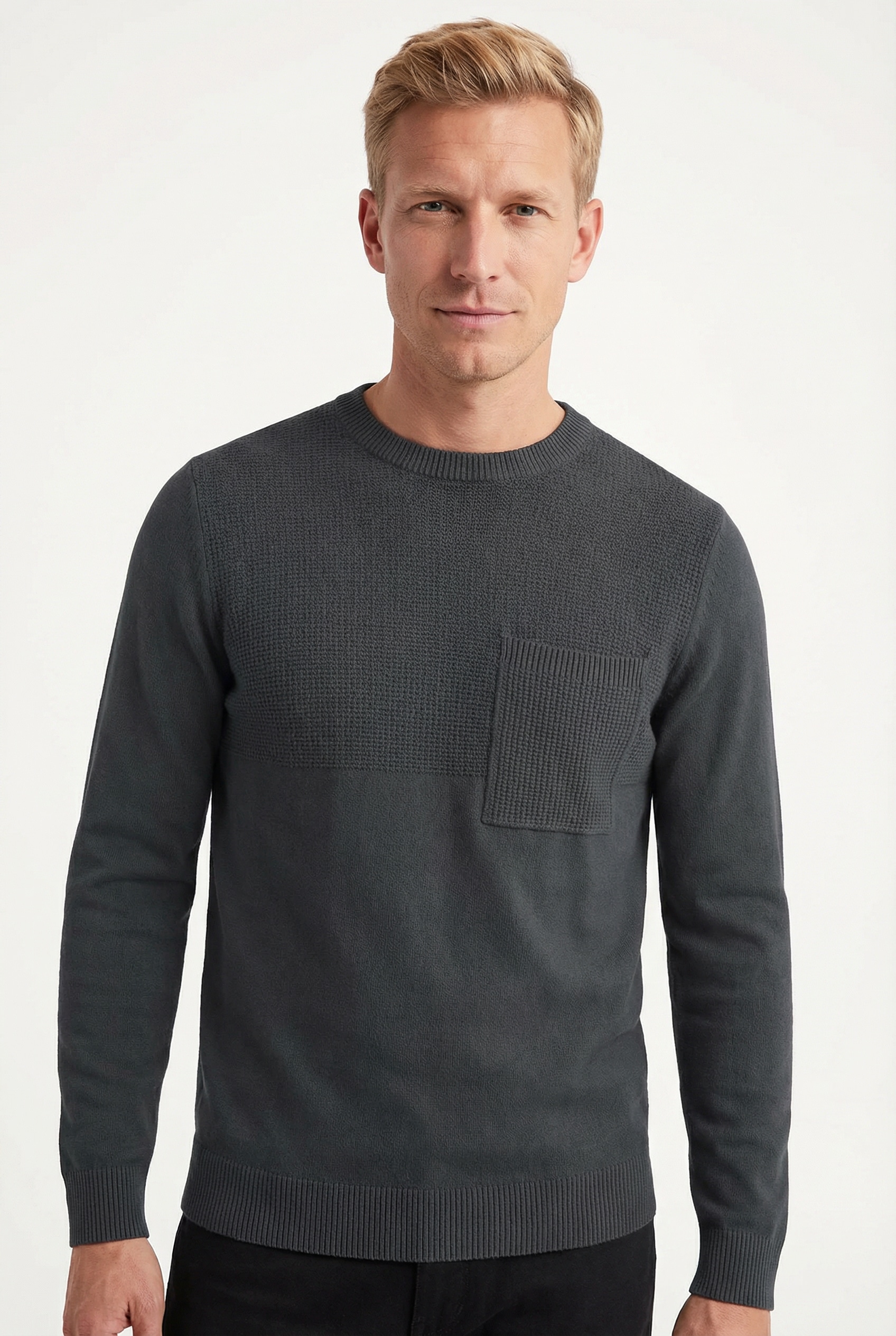 Joop Jeans Rundhalspullover "Owin" im Materialmix günstig online kaufen