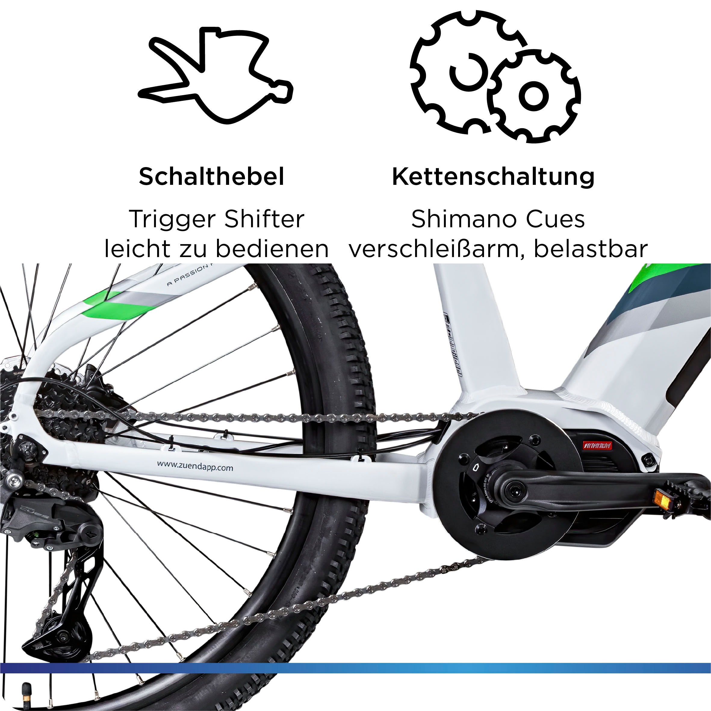 Zündapp E-Bike »X900«, 10 Gang, Shimano, Cues U6020 SGS, Mittelmotor 250 W