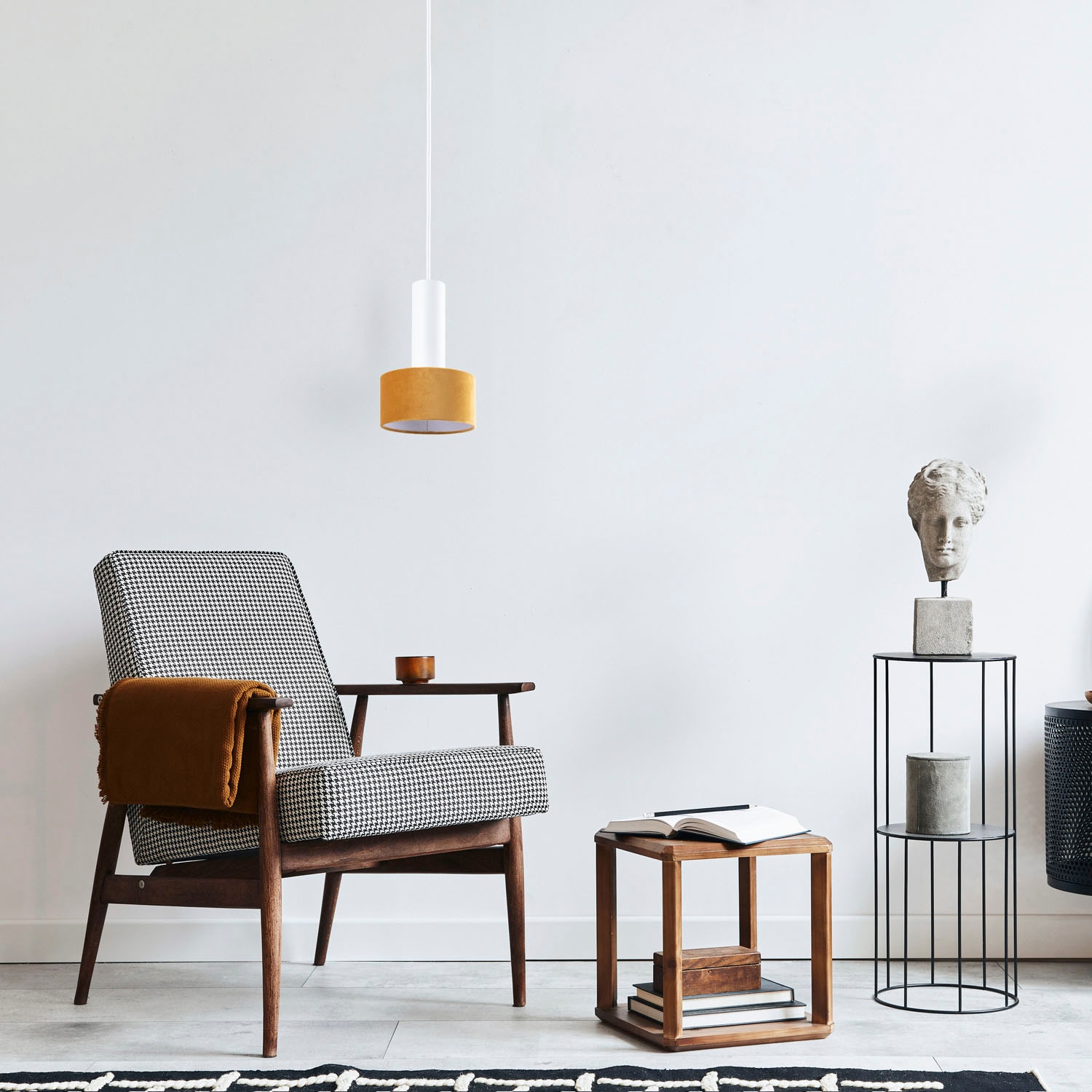 Paco Home Pendelleuchte »VELUTA«, Leuchtmittel GU10 | ohne Leuchtmittel, Wohnzimmer Hängeleuchte Stoffschirm Esszimmer Modern GU10