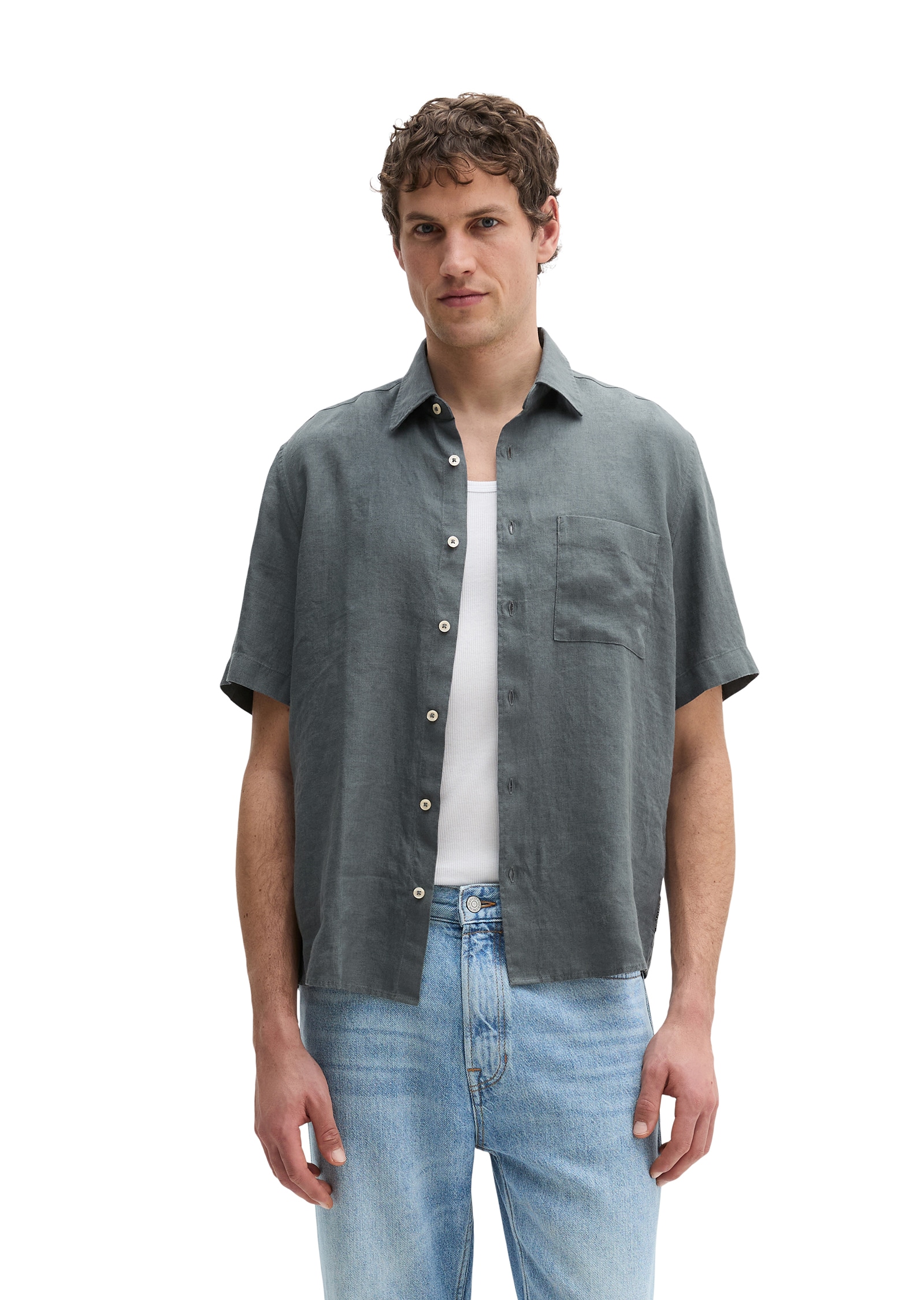 Marc OPolo Leinenhemd mit aufgesetzter Brusttasche günstig online kaufen