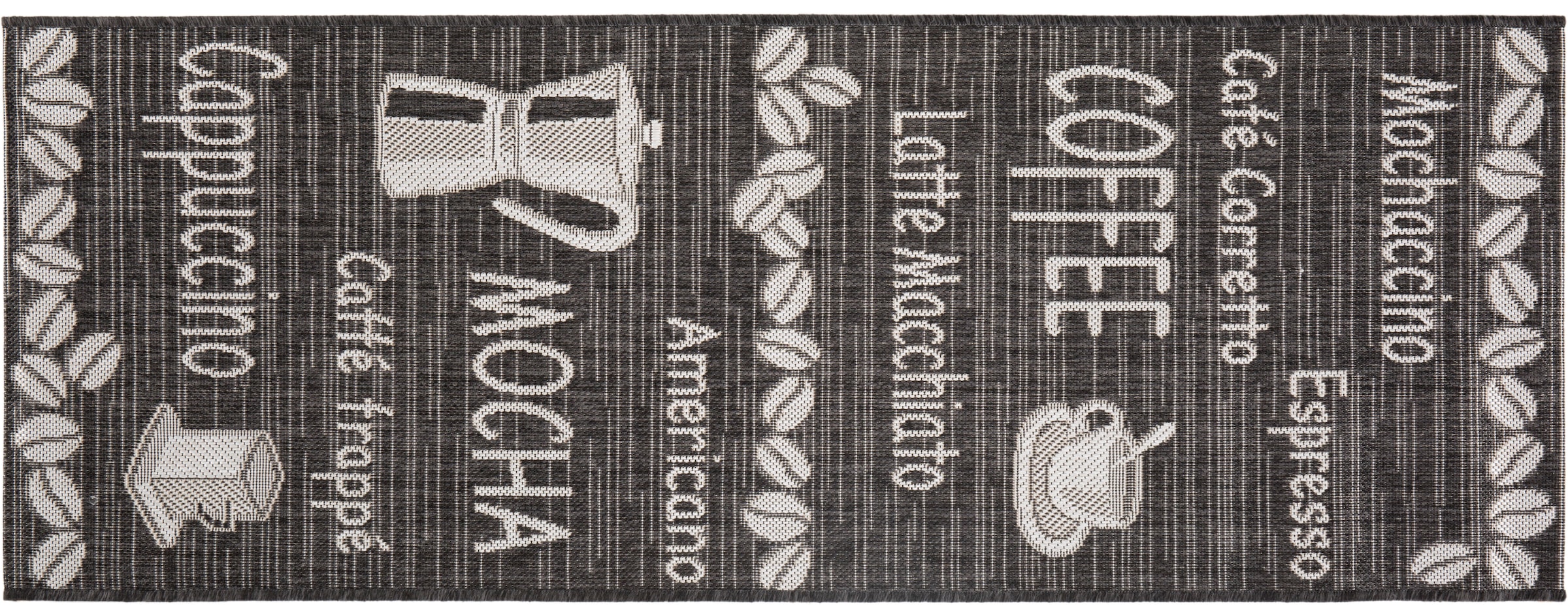 Andiamo Küchenläufer »Arizona Kaffee«, rechteckig, Flachgewebe, Motiv Kaffee,  mit Schriftzug, Küche, Outdoor geeignet | BAUR
