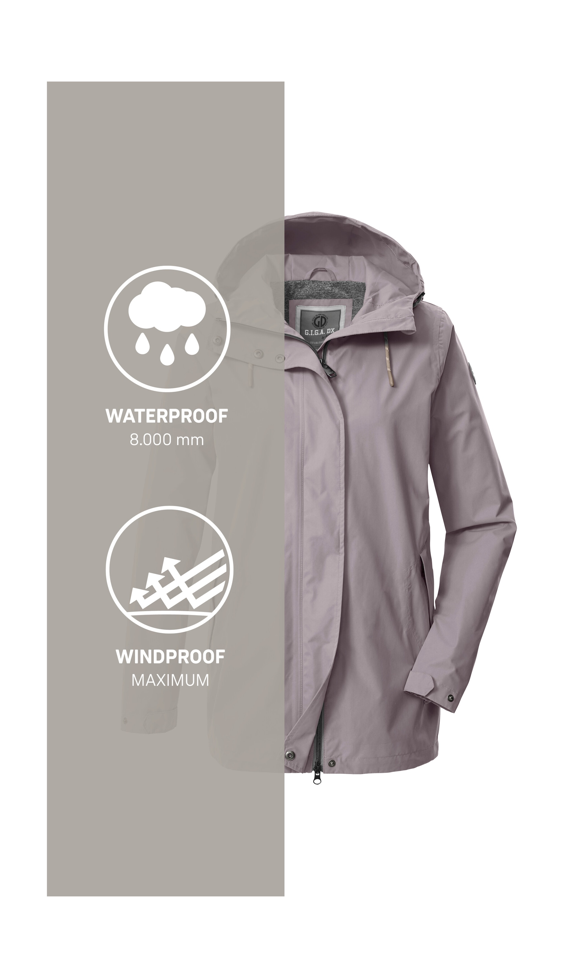 G.I.G.A. DX by killtec Funktionsjacke »Damen Funktionsjacke OOGS 1«, Wasser- und winddichte Damenjacke, regulierbar, PFAS-frei imprägniert