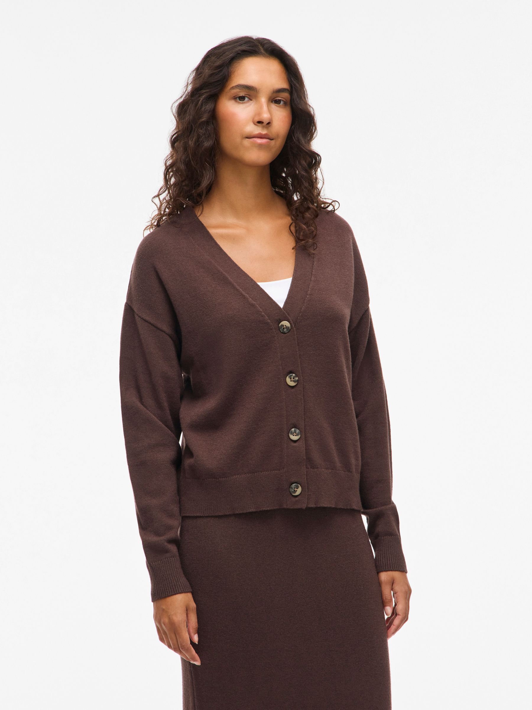 Vila Strickjacke "VIRIL V-NECK KNIT CARDIGAN - NOOS" Materialmix, regular fit