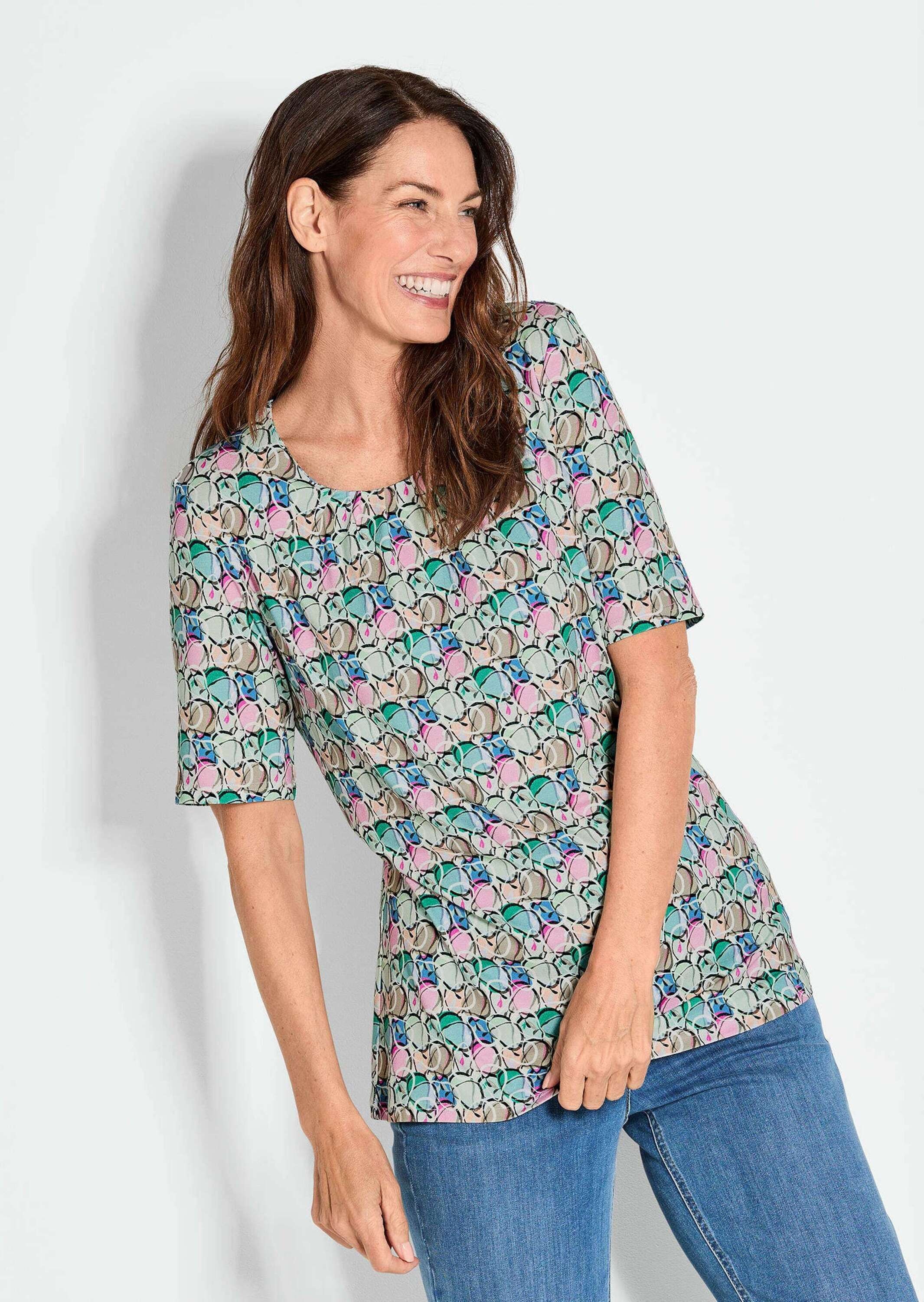 GOLDNER Print-Shirt "Multicolor-Shirt mit Halbarm, Rundhalsausschnitt" günstig online kaufen