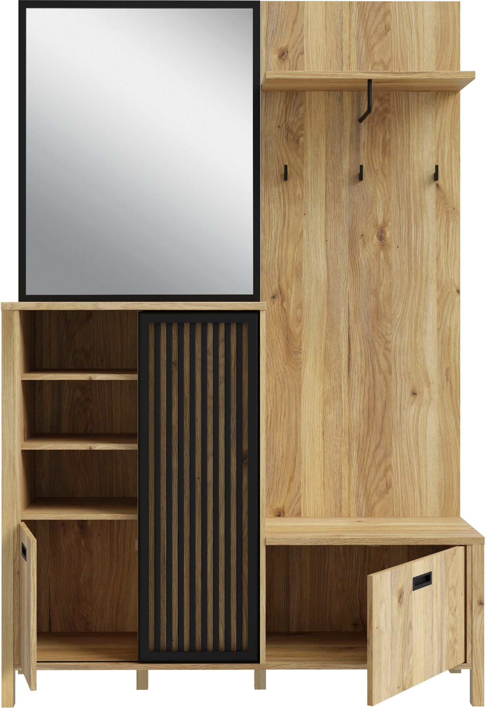 FORTE Kompaktgarderobe »Jytana« Kompaktgarderobe, Stauraum, Lamellenoptik, Trendfarbe