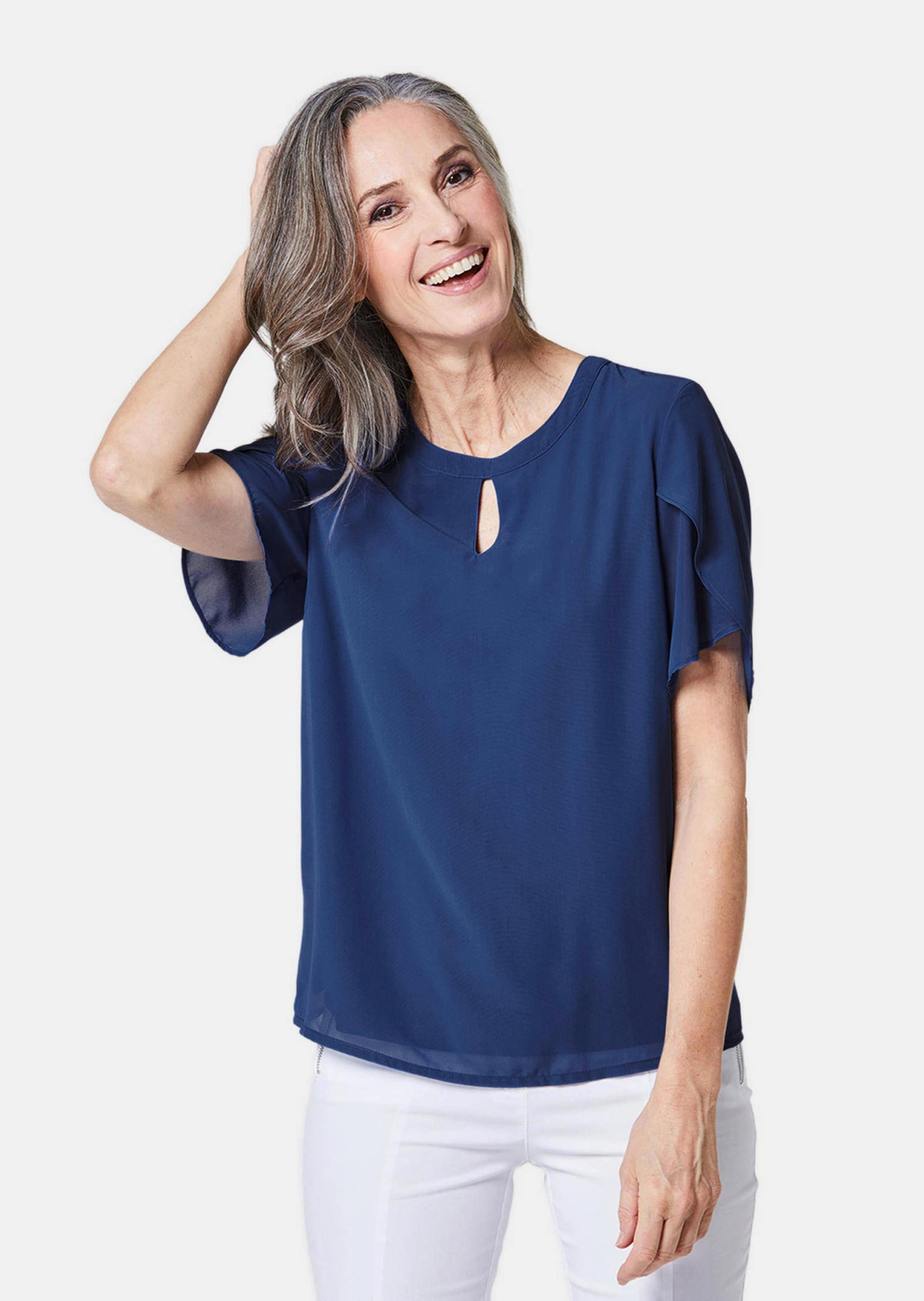 Thumbnail - GOLDNER Kurzarmbluse "Bluse mit aufregender Ärmellösung" Ohne