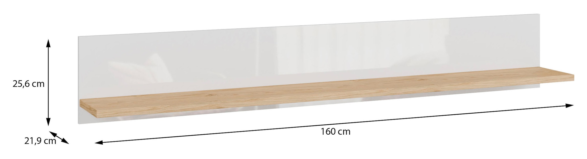 FORTE Wandboard »Wandregal, vielseitig einsetzbar, einfache Montage« B/H/T 160/25,6/21,9 cm