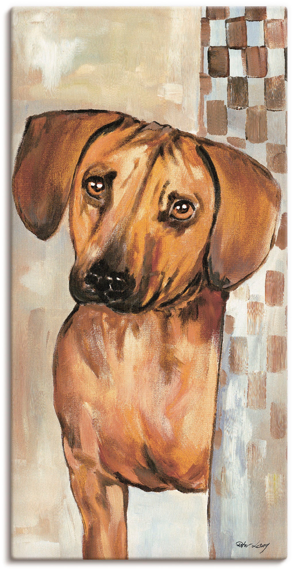 Artland Leinwandbild "Hund" Haustiere 1 Stk. tlg. auf Holzrahmen gespannt