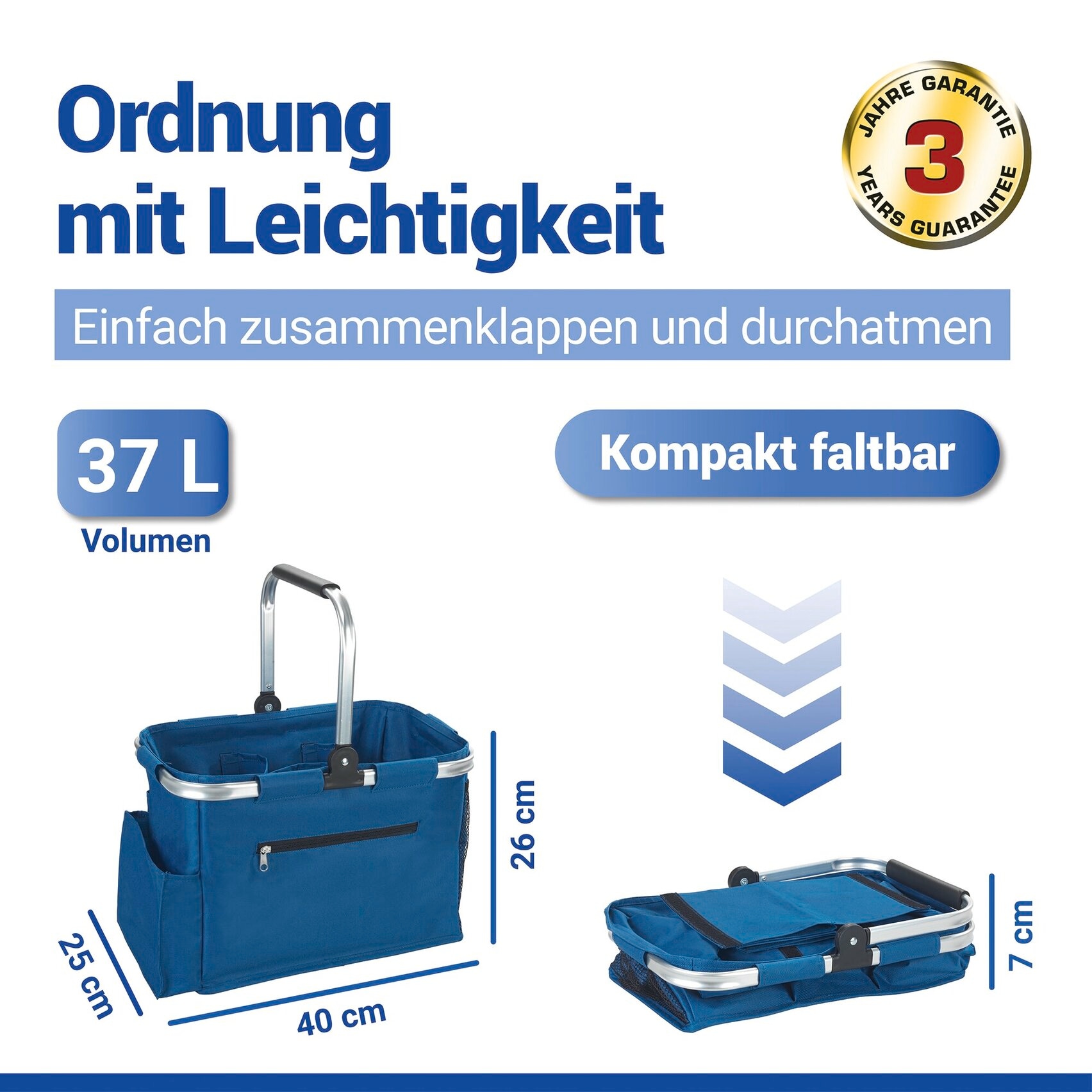 Maximex Allzweckkorb »Maximex 37 Liter« Universal Outdoor Korb mit variabler Inneneinteilung