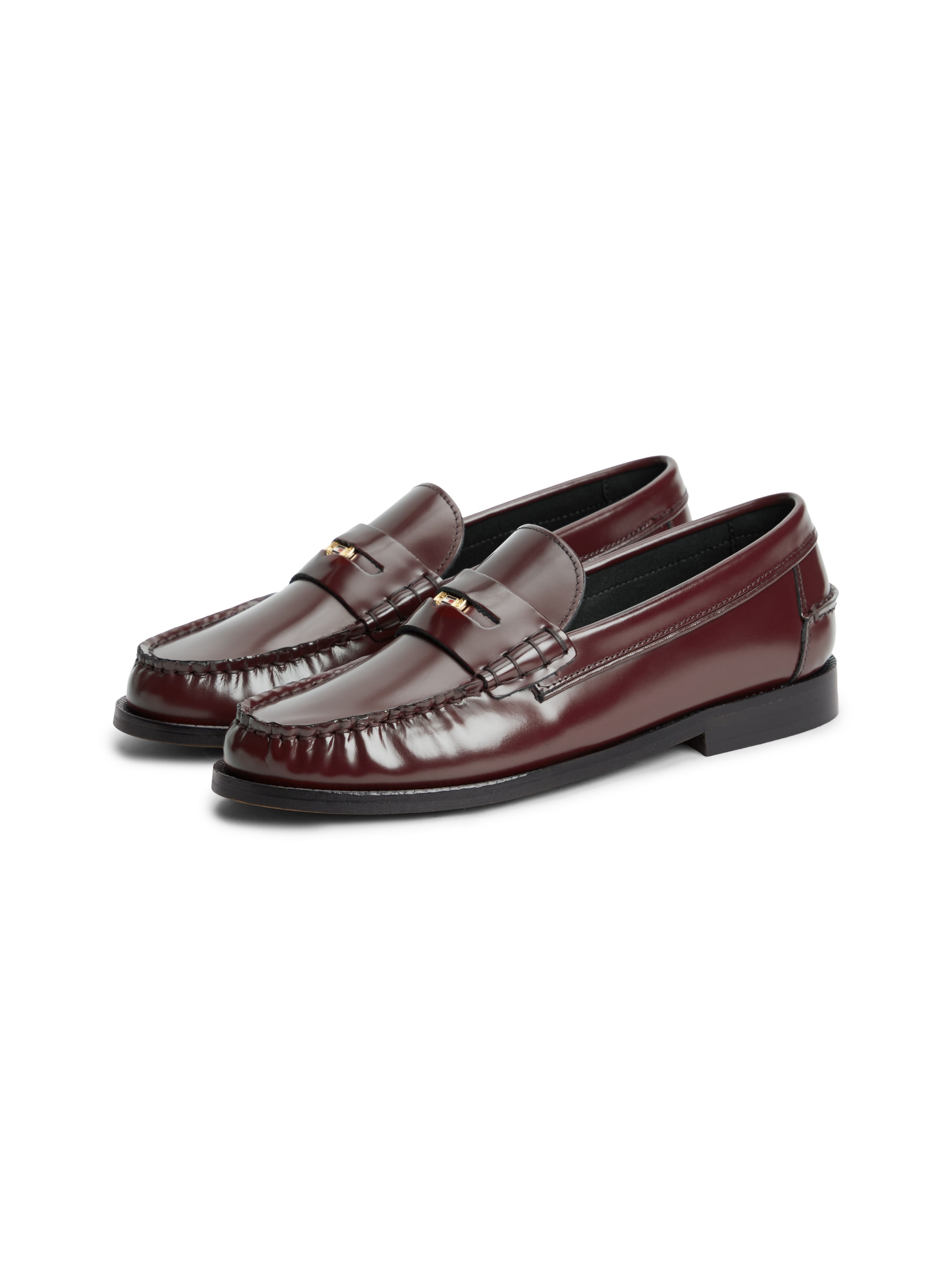Tommy Hilfiger Loafer "HILFIGER PENNY ABRASIVATO", Blockabsatz, Slipper, Businessschuh mit klassischem Zierriegel