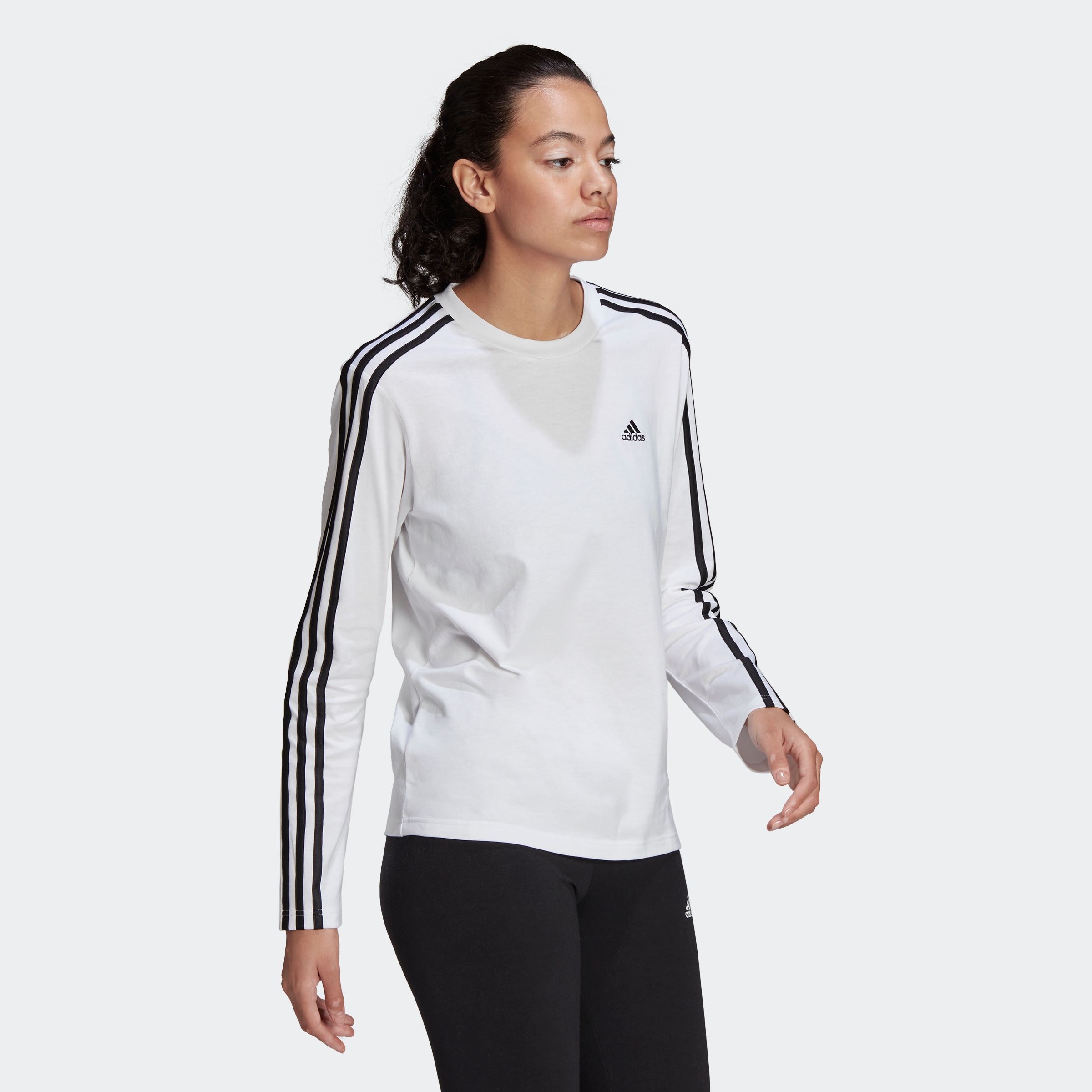 adidas Sportswear Langarmshirt »ESSENTIALS 3STREIFEN LONGSLEEVE«