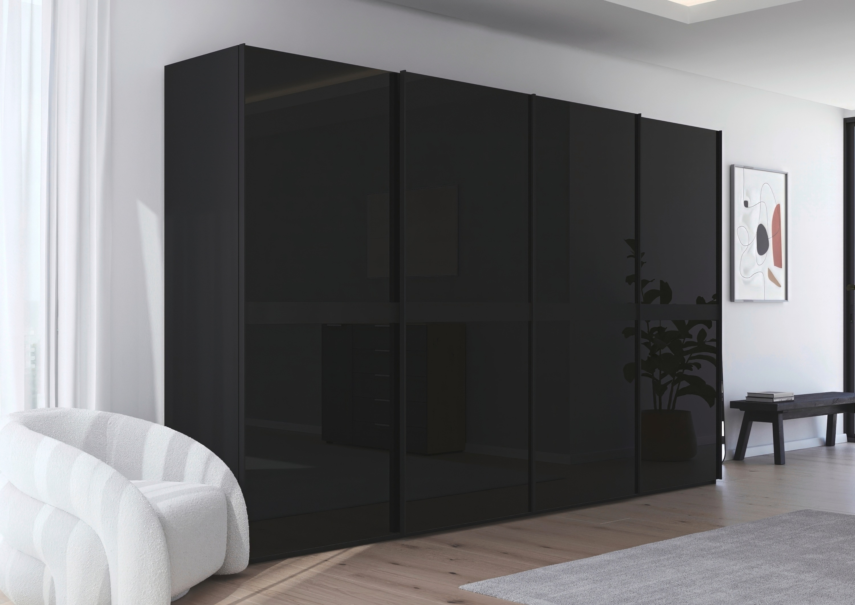 Thumbnail - rauch Schwebetürenschrank "Kleiderschrank Schrank Garderobe Schlafzimmerschrank SCALE-LINE", edle Optik mit Bauchbinde i...