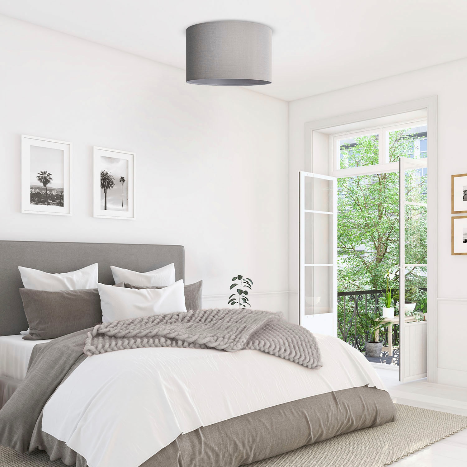 Paco Home Deckenleuchte »Uni Color«, 1 flammig, Leuchtmittel E27 | ohne Leuchtmittel, LED Deckenleuchte Wohnzimmer Und Schlafzimmer, Unifarben, Deko E27