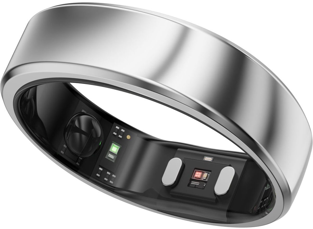 RINGCONN Damen Smart Ring "Gen2 - der perfekte Begleiter für Ihre Gesundheit und Fitness", 8, Kunstharz Titansilber, Kunstharz, Titan, Fingerringe,
