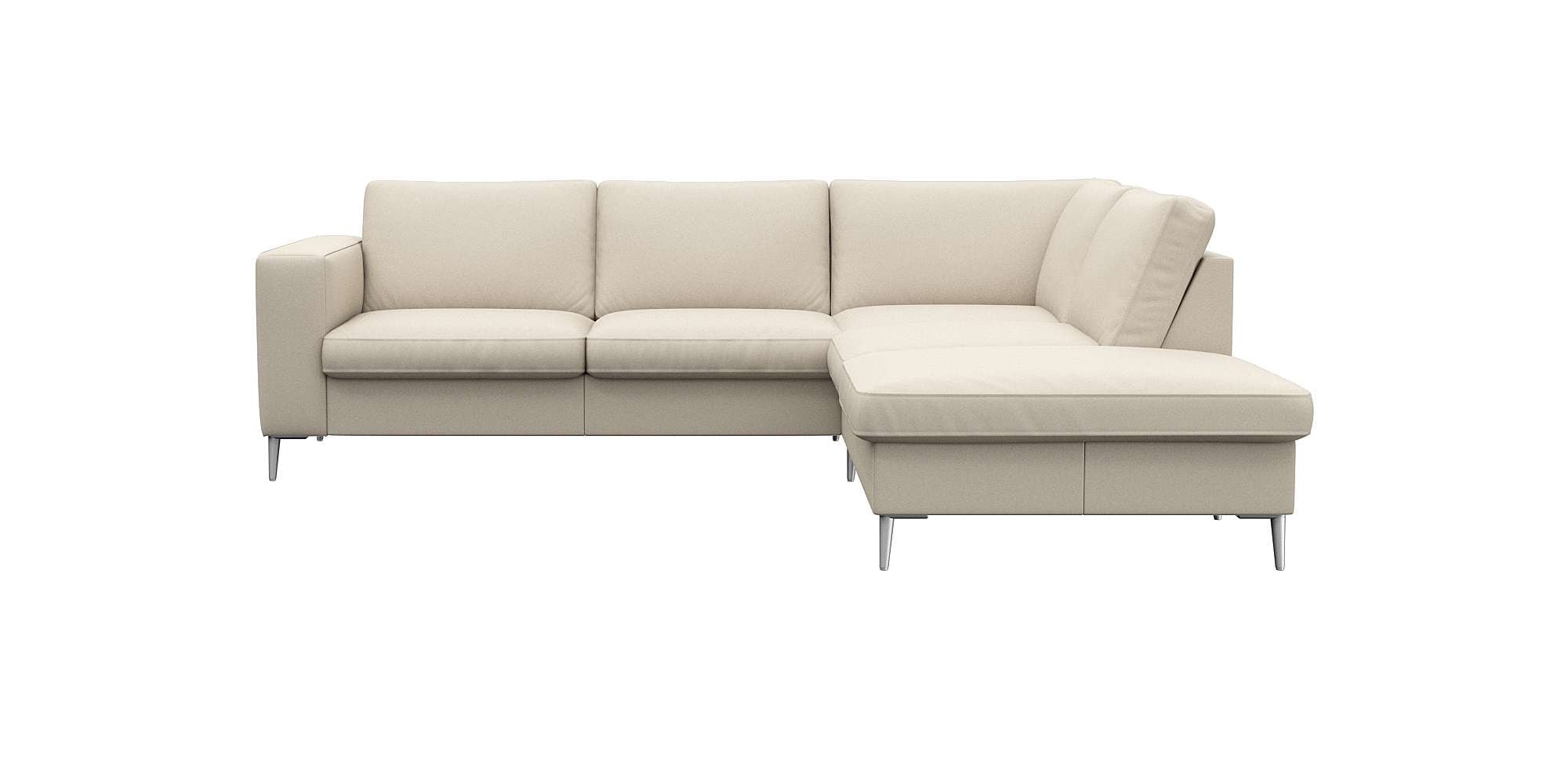 FLEXLUX Ecksofa "Fiore, L-Form", breite Armlehnen, Füße alufarben, B/T 241/ günstig online kaufen