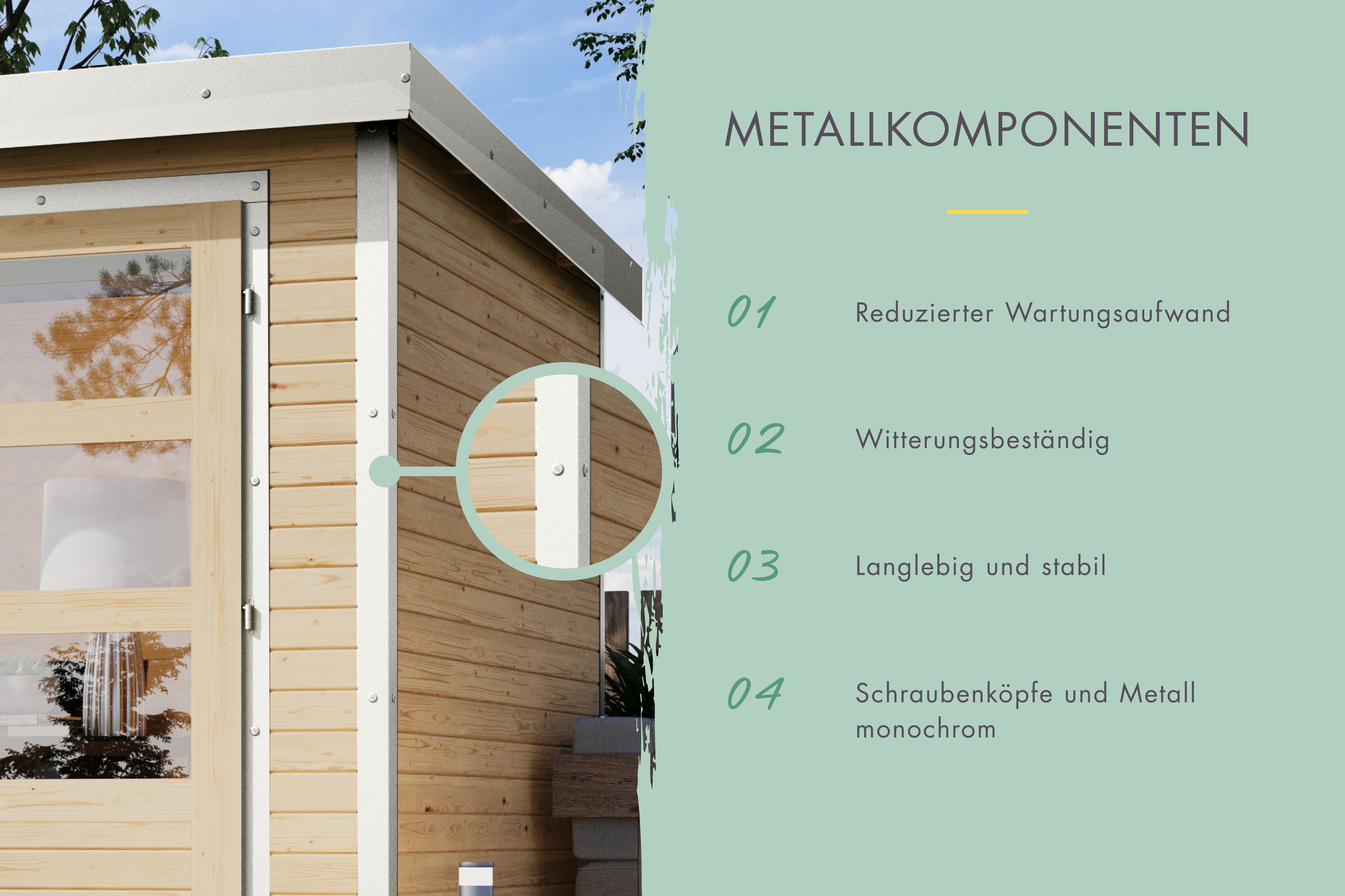 Thumbnail - Karibu Gartenhaus "Jupiter 4 B", in verschiedenen Farben