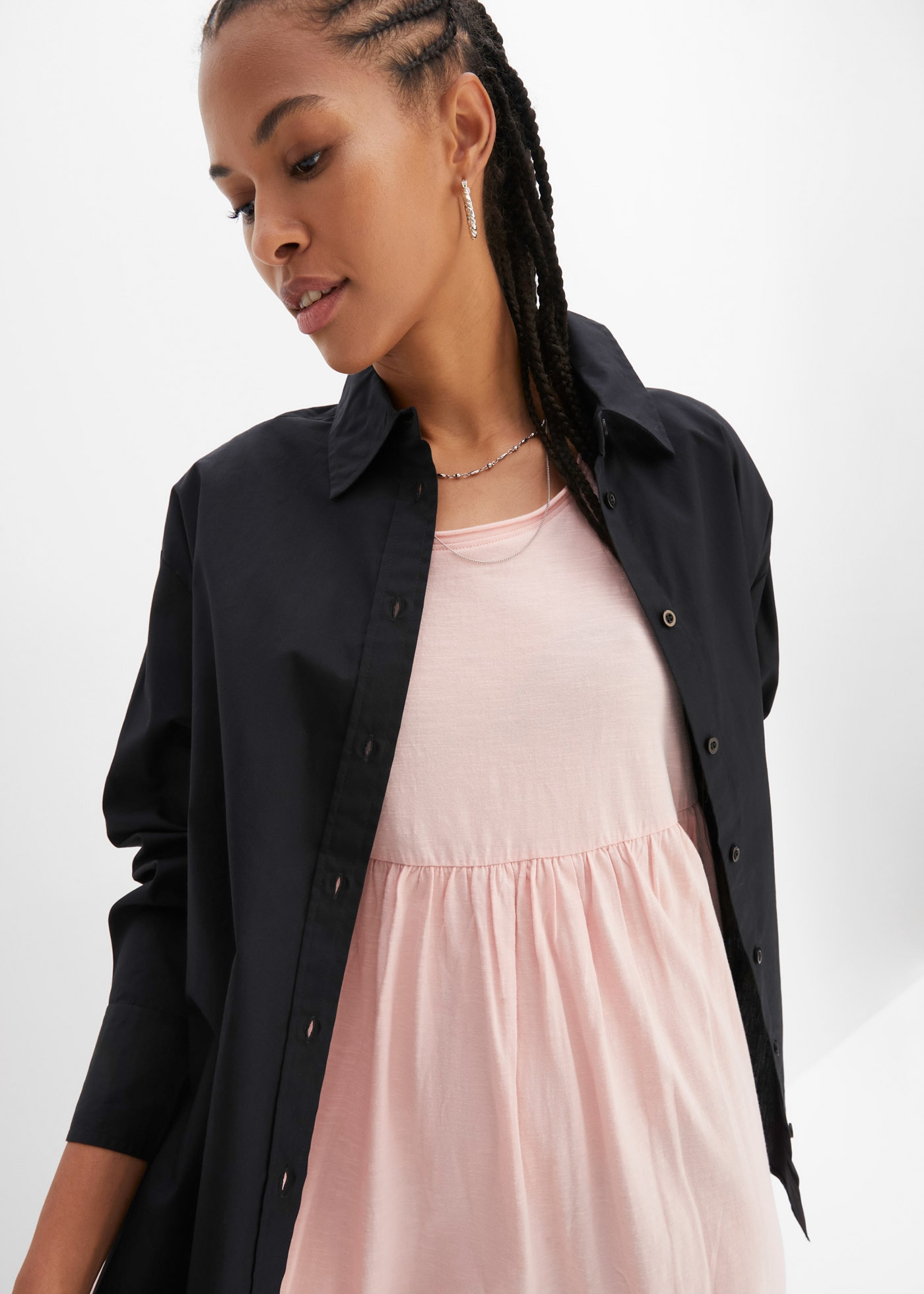 bonprix Midikleid »Midikleid aus reiner Baumwolle« Midikleid aus reiner Baumwolle