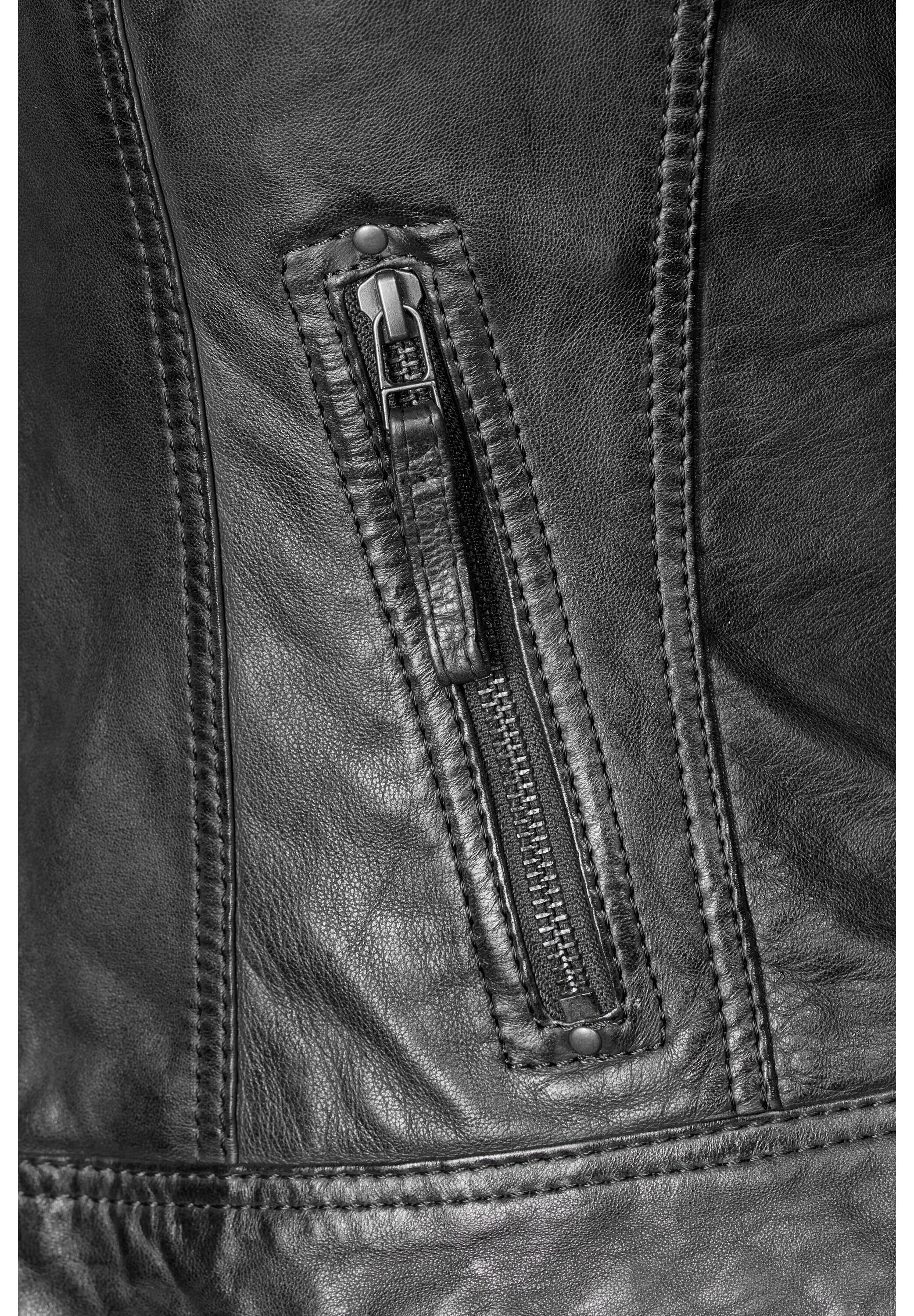 7eleven Lederjacke »SEBASTIA« ohne Kapuze aus hochwertigem Leder