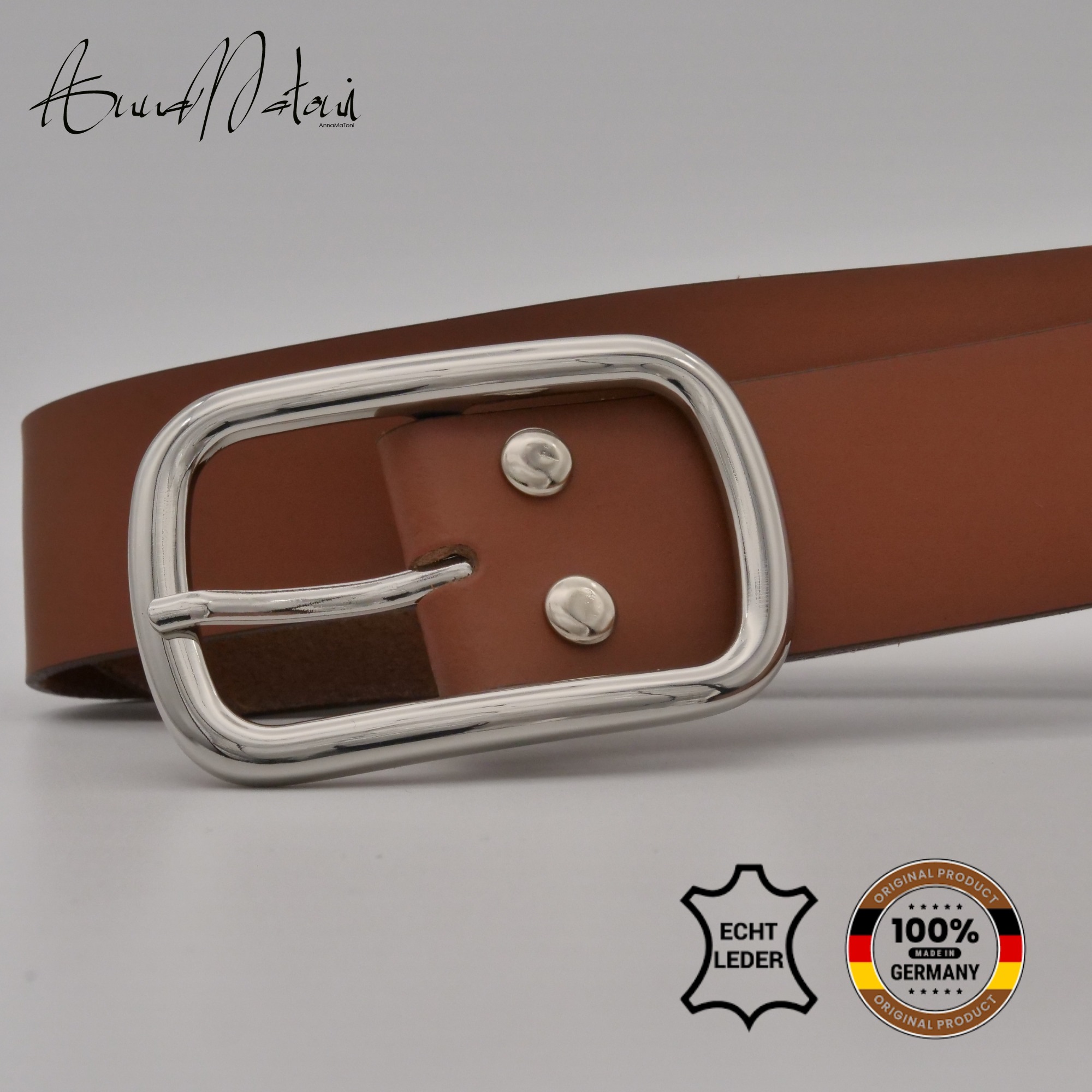 Thumbnail - AnnaMatoni Ledergürtel "AnnaMatoni Damen Ledergürtel Basic Gürtel 3,5cm breit echt"