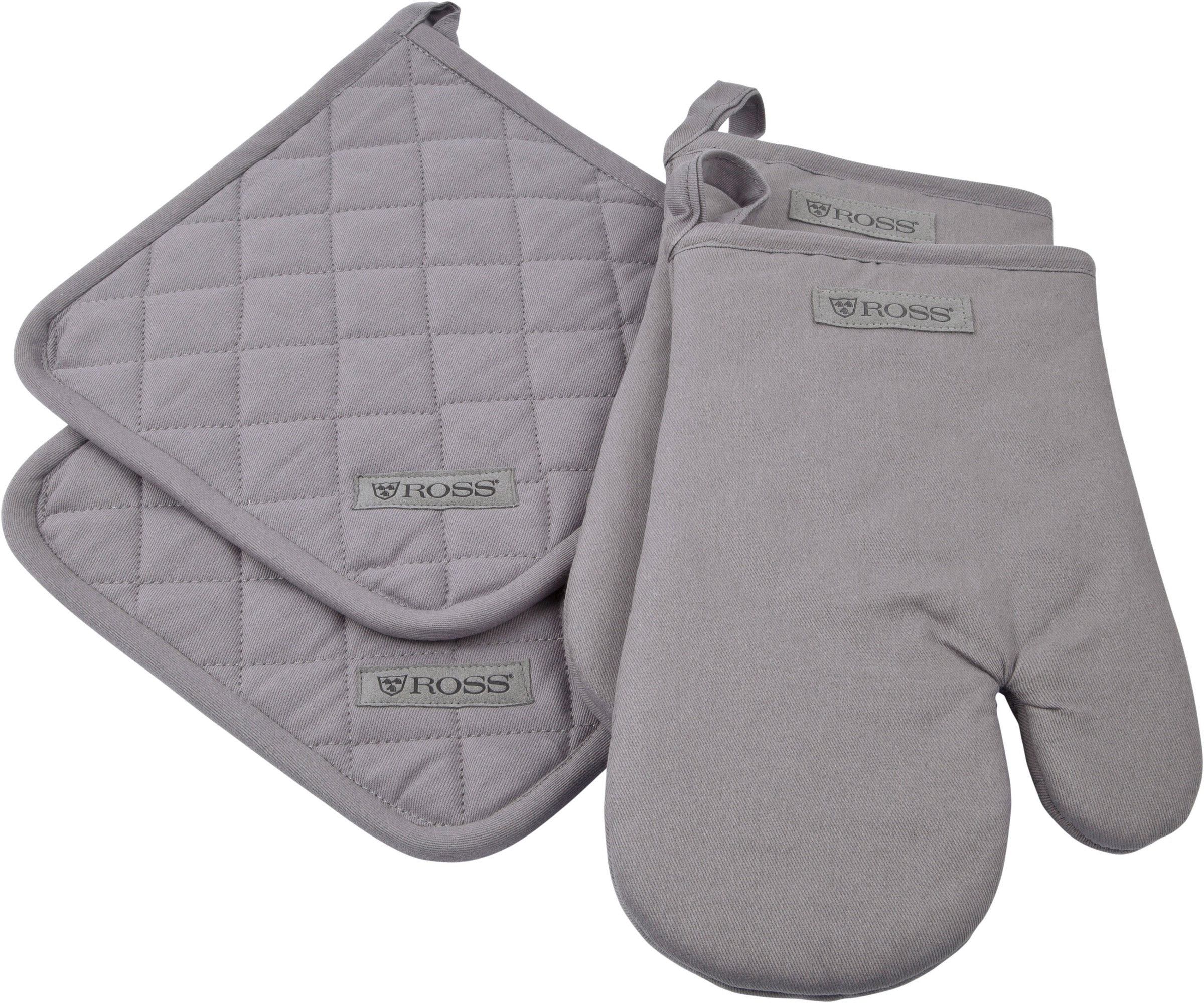 ROSS Topflappen "Exclusiv" 2x Topflappen und 2x Grillhandschuh, 100% Baumwo günstig online kaufen