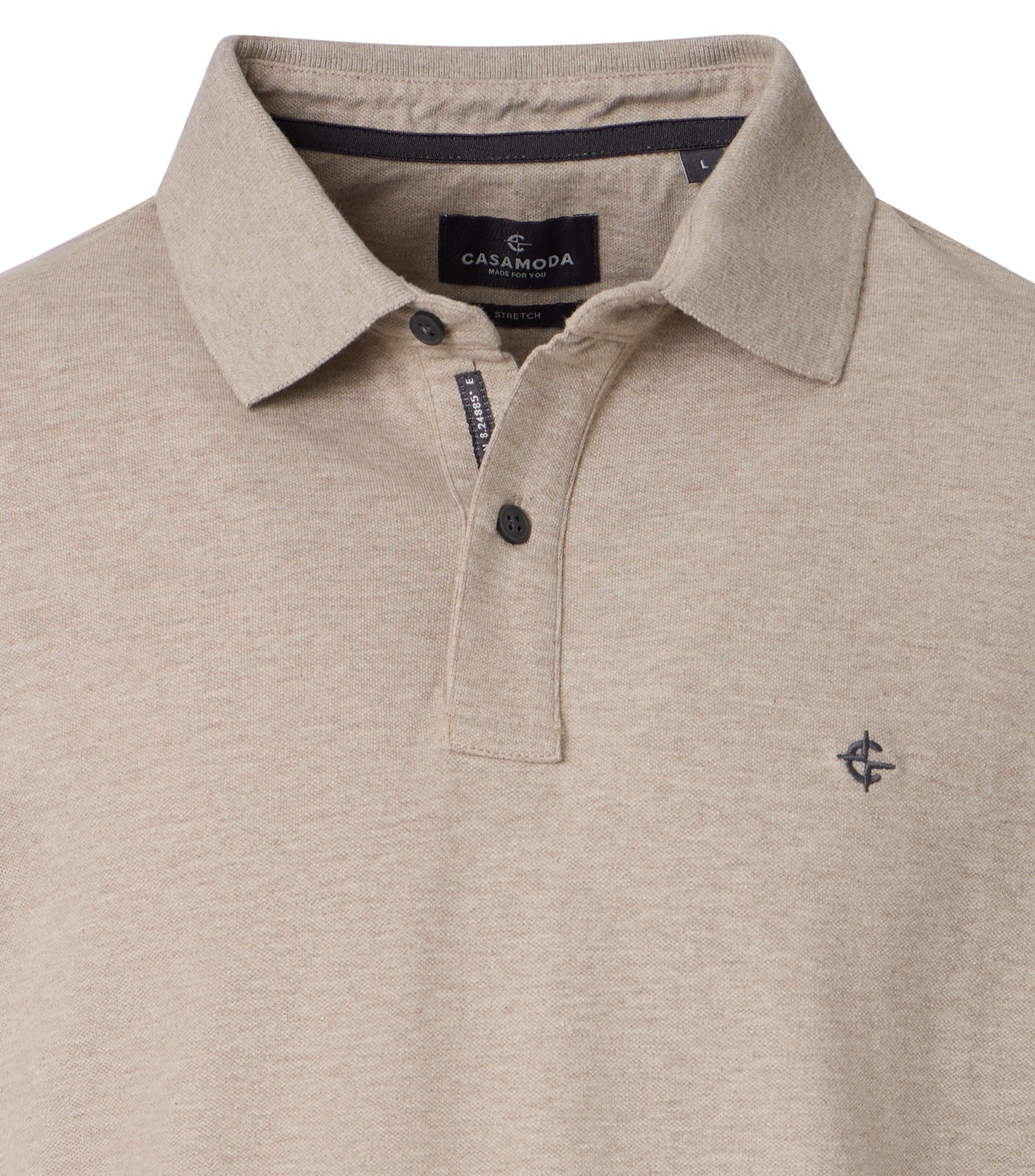 Poloshirt CASAMODA "CASAMODA Polo-Shirt uni", Damen, Gr. 4XL, beige (champagner), 95% Baumwolle, 5% Elasthan, Shirts 2