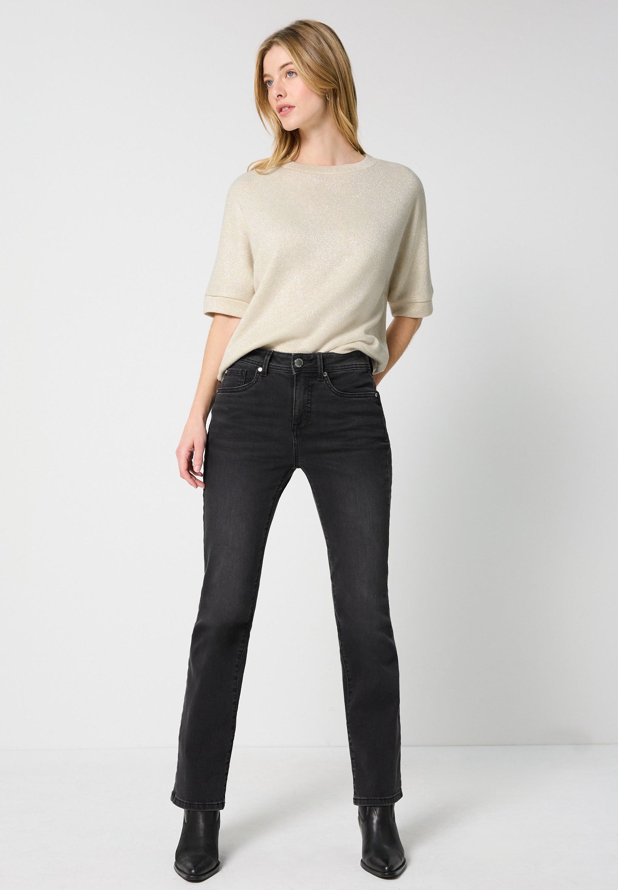 STREET ONE STUDIO T-Shirt im Glitzer-Look