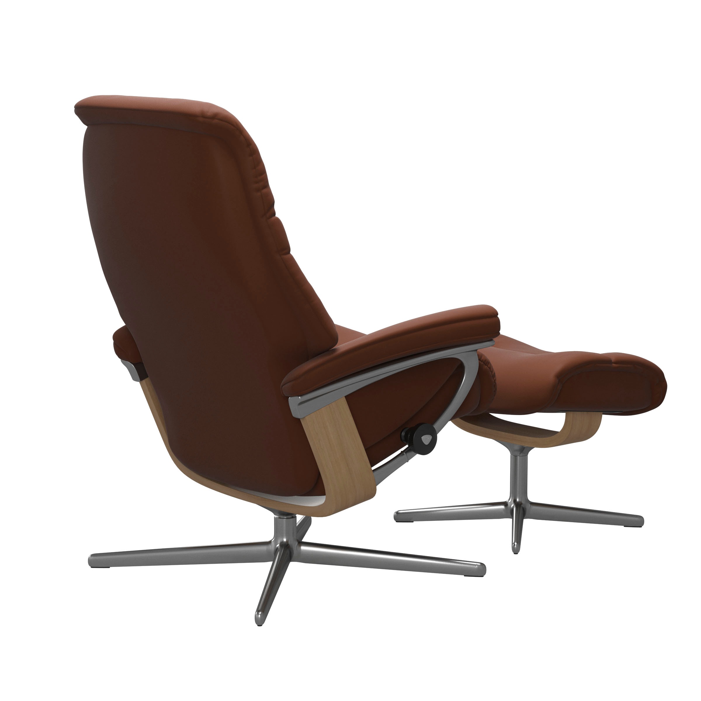 Stressless® Relaxsessel »Sunrise«, (Set, Relaxsessel mit Hocker), mit Hocker, mit Cross Base, Größe S, M & L, Holzakzent Eiche