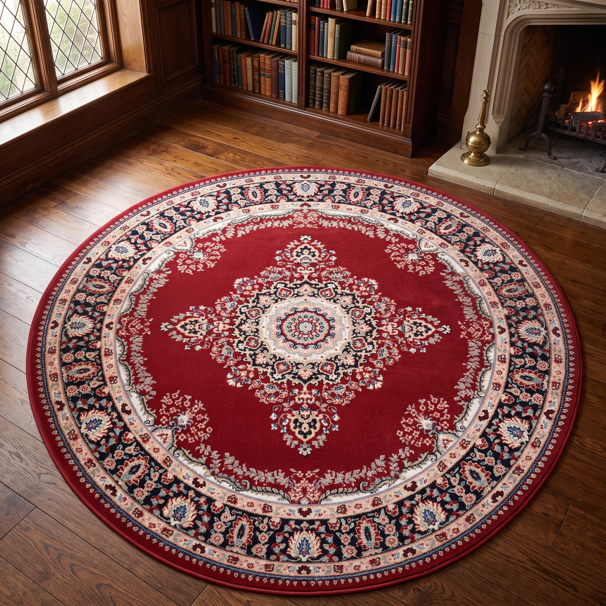THEKO Wollteppich "Dolna - 809" rund 10 mm Höhe Kurzflor, reine Wolle, Orient-Optik
