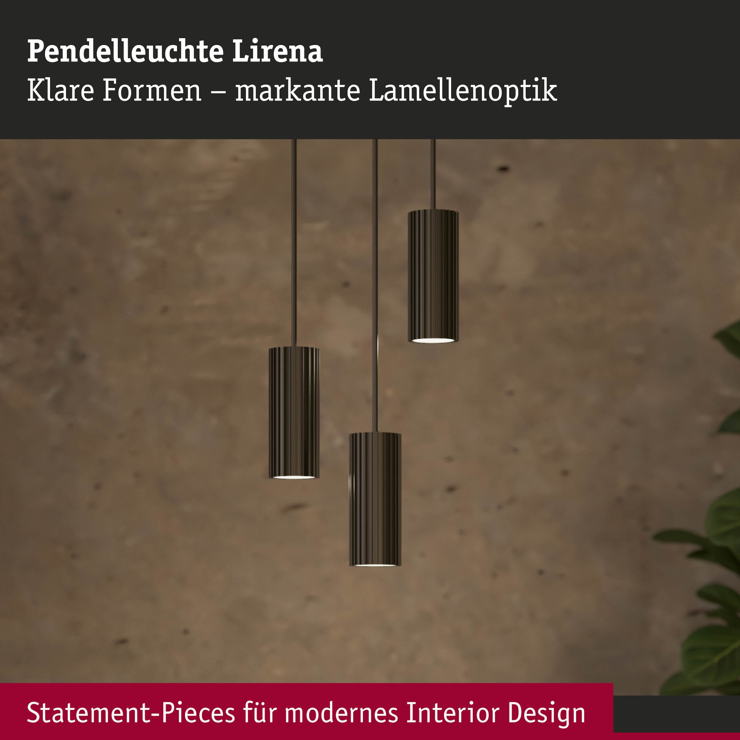 Paulmann Pendelleuchte »Lirena max 1x10W GU10 Schwarz  230V Metall« GU10 1 Stk. markante Lamellenstruktur